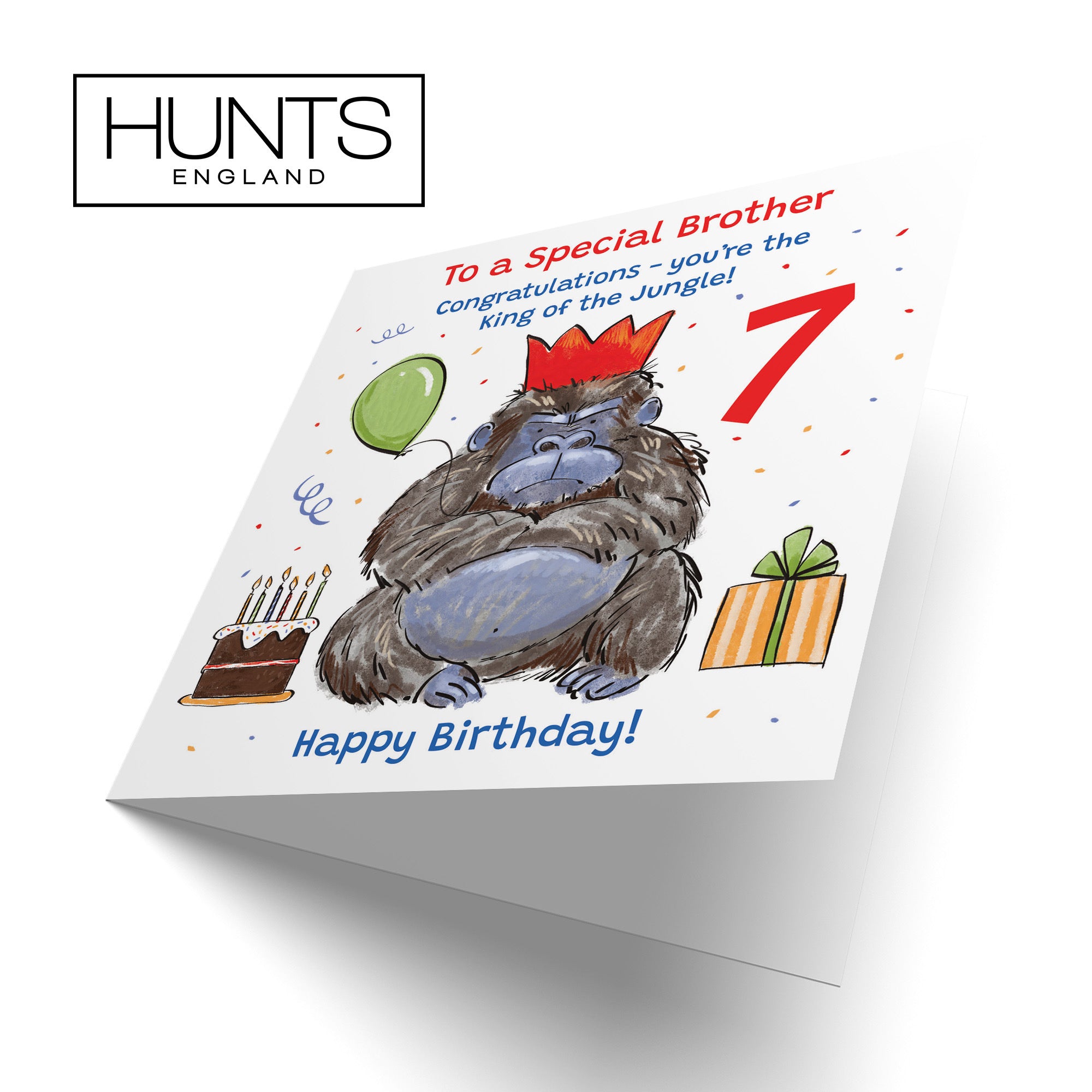 7th Brother Birthday Card Grumpy Gorilla Animal Party - Default Title (RM00505)