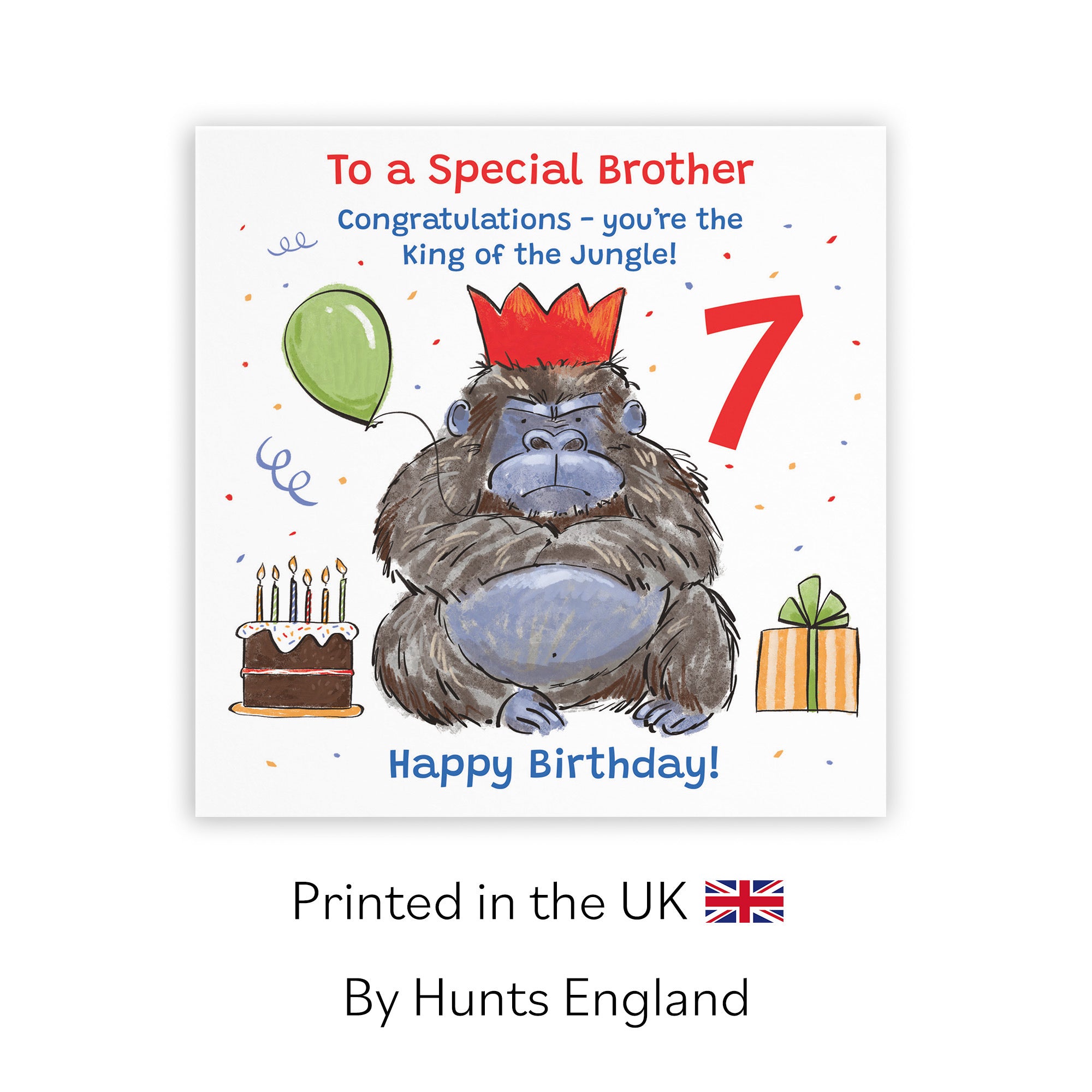 7th Brother Birthday Card Grumpy Gorilla Animal Party - Default Title (RM00505)
