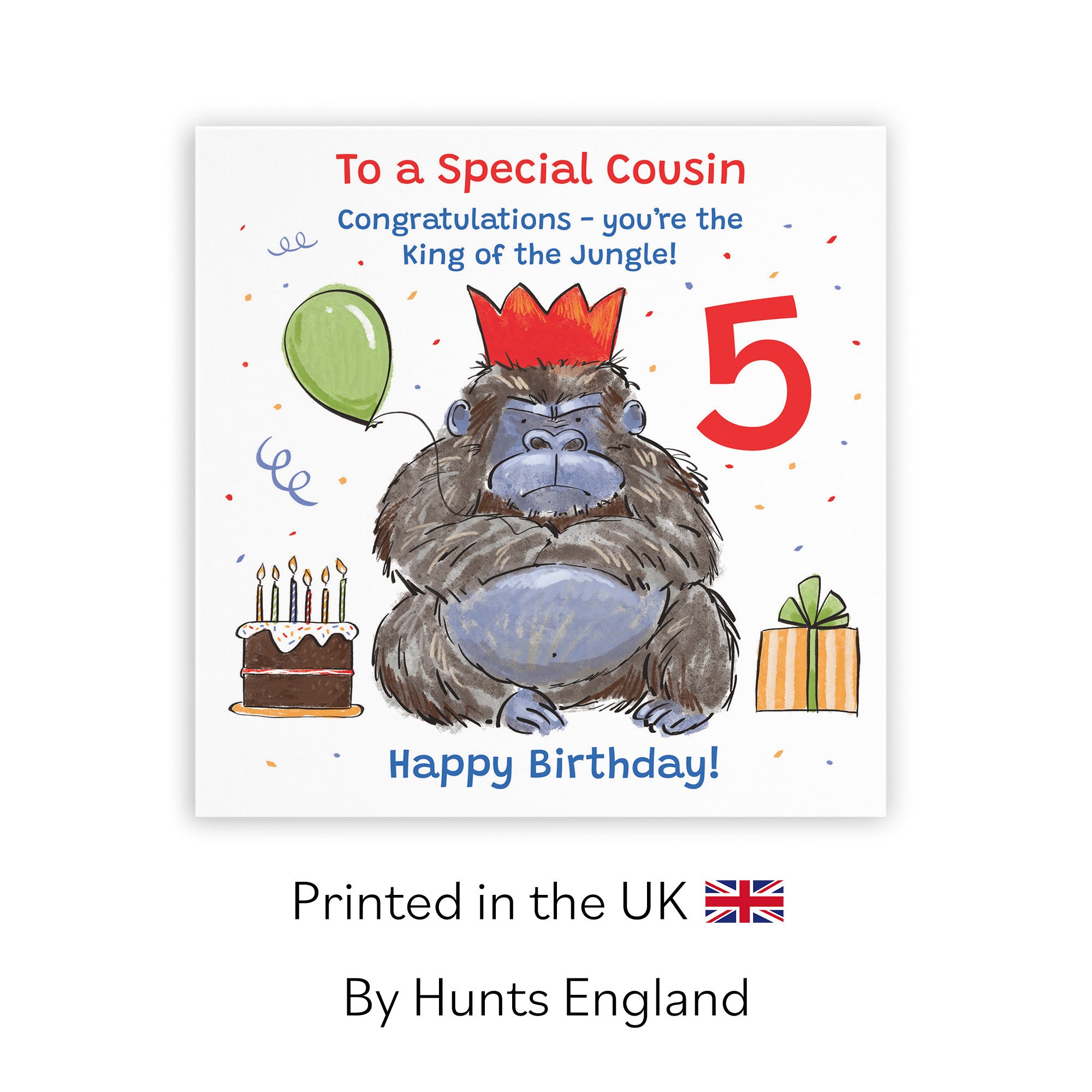 Male 5th Cousin Birthday Card Grumpy Gorilla Animal Party - Default Title (RM00527)