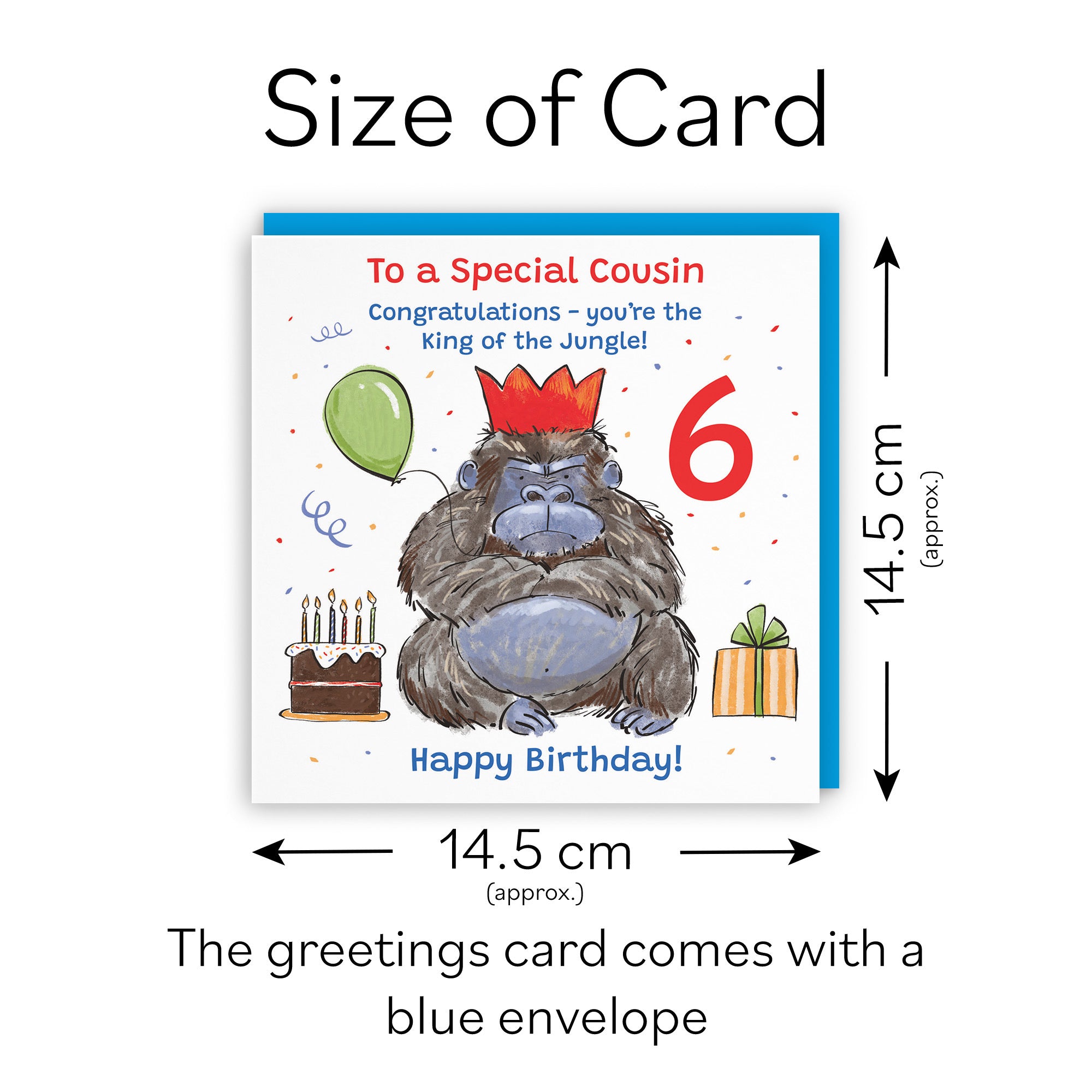 Male 6th Cousin Birthday Card Grumpy Gorilla Animal Party - Default Title (RM00528)