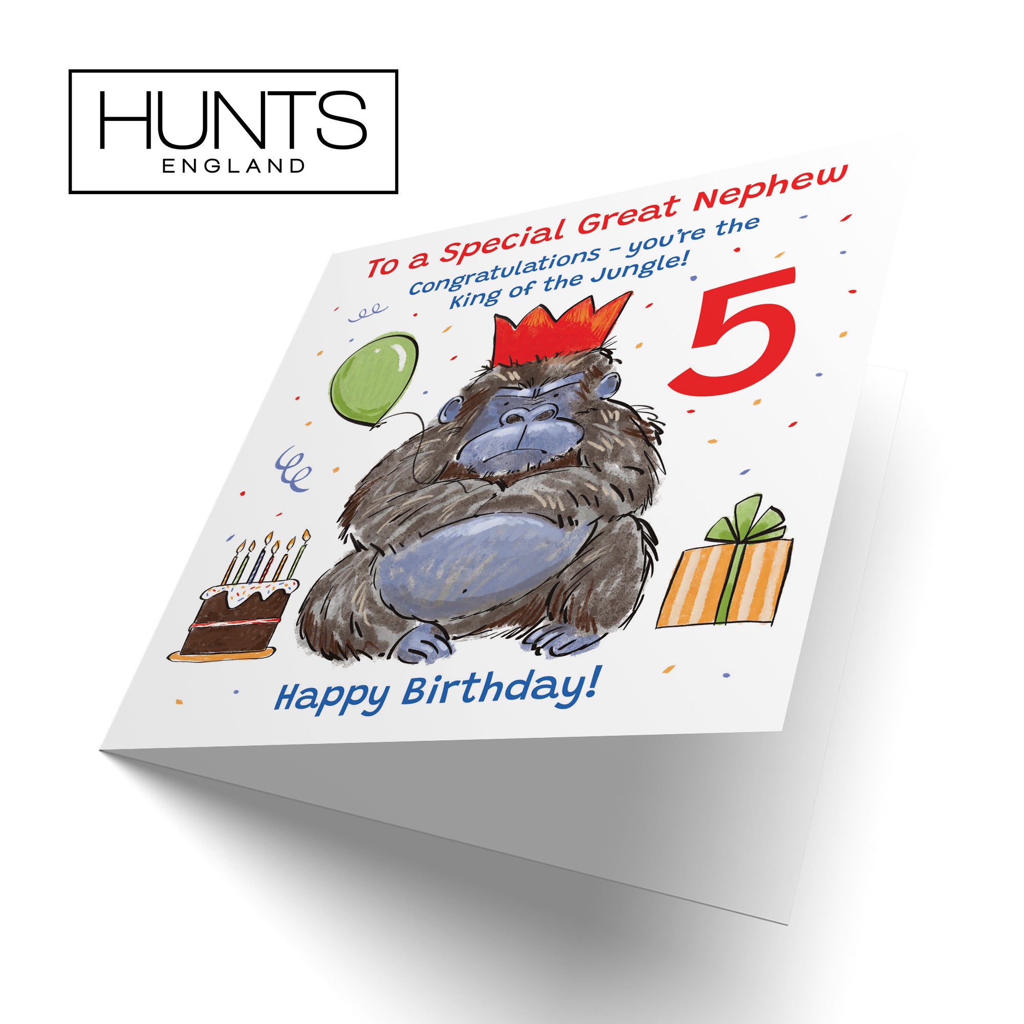 5th Great Nephew Birthday Card Grumpy Gorilla Animal Party - Default Title (RM00599)