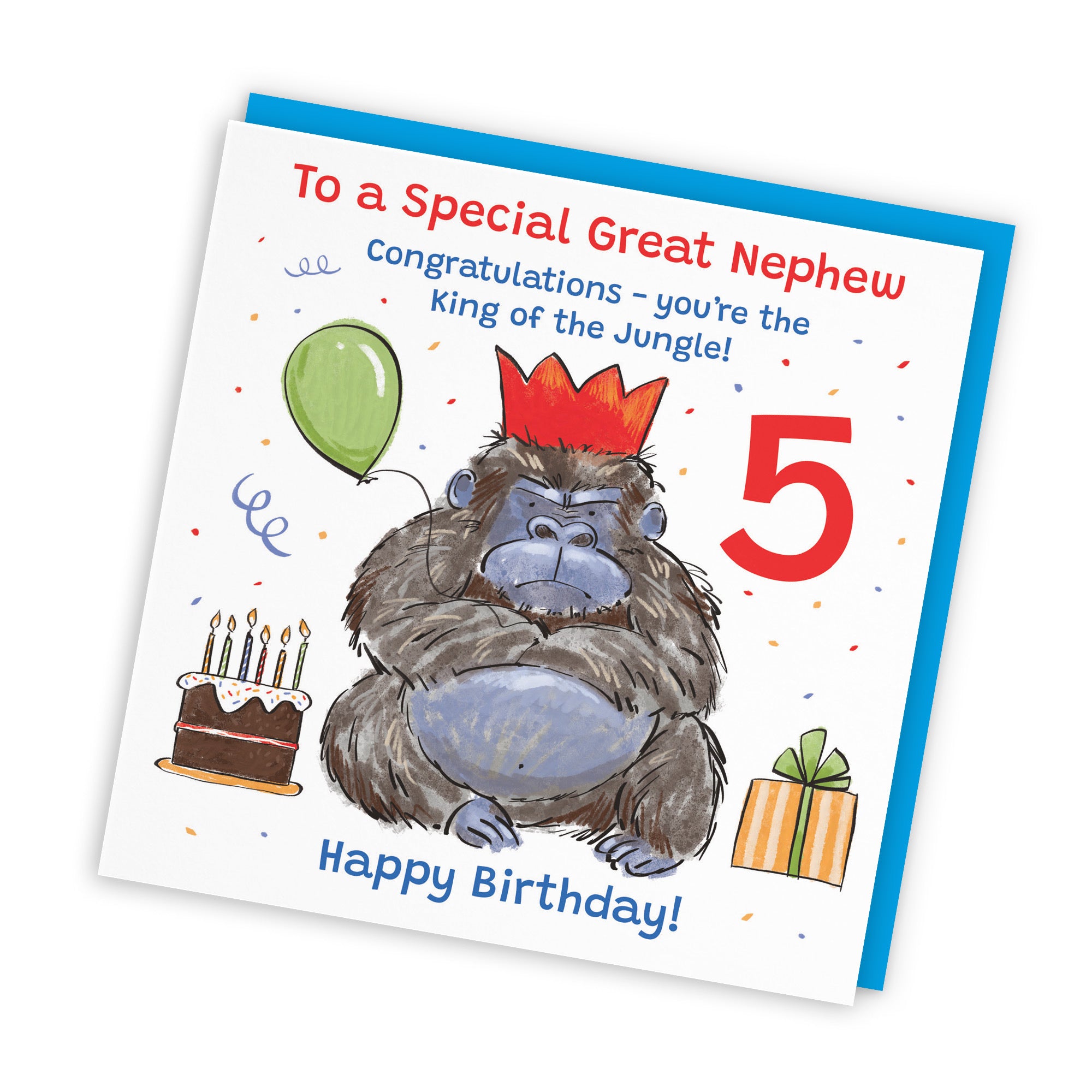 5th Great Nephew Birthday Card Grumpy Gorilla Animal Party - Default Title (RM00599)