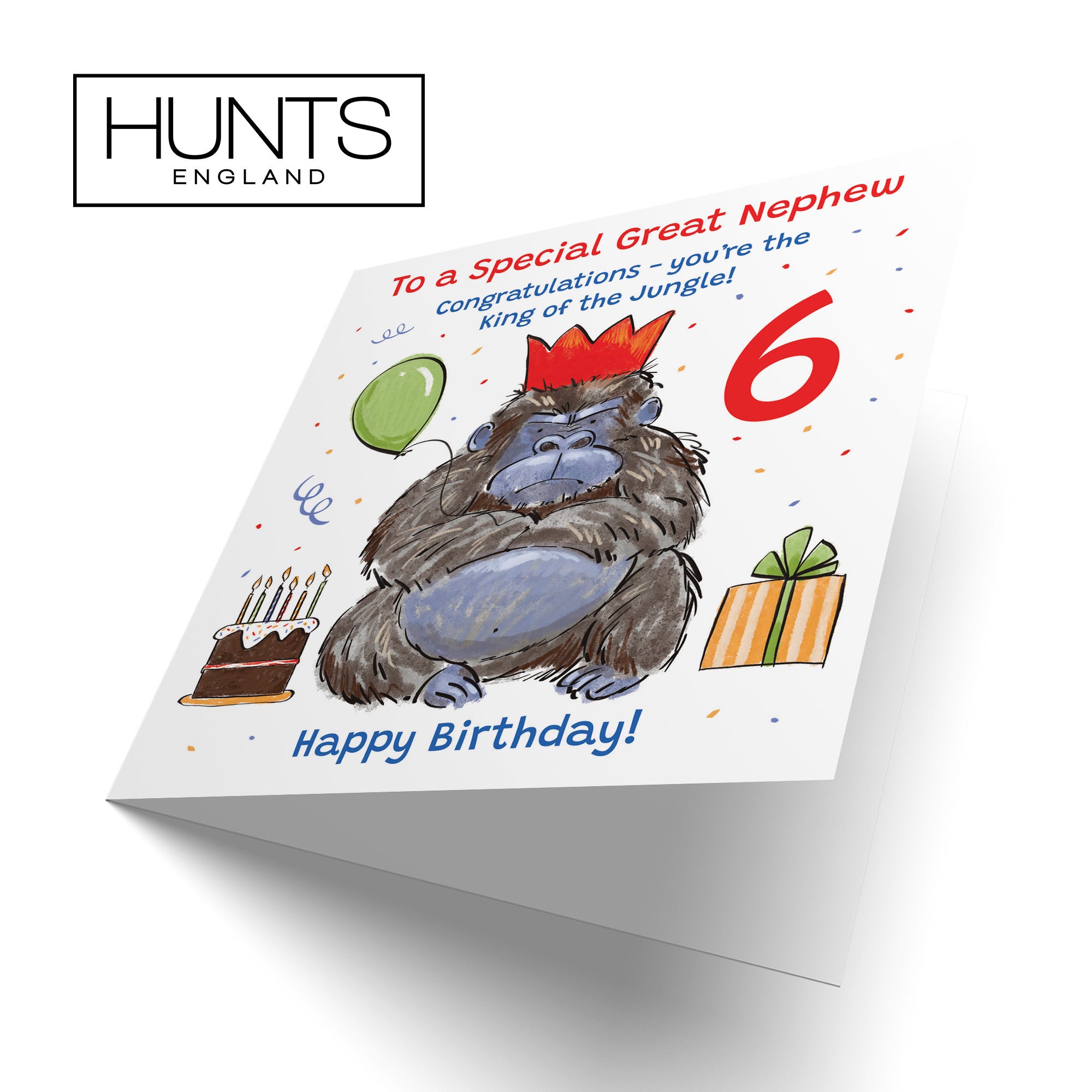 6th Great Nephew Birthday Card Grumpy Gorilla Animal Party - Default Title (RM00600)