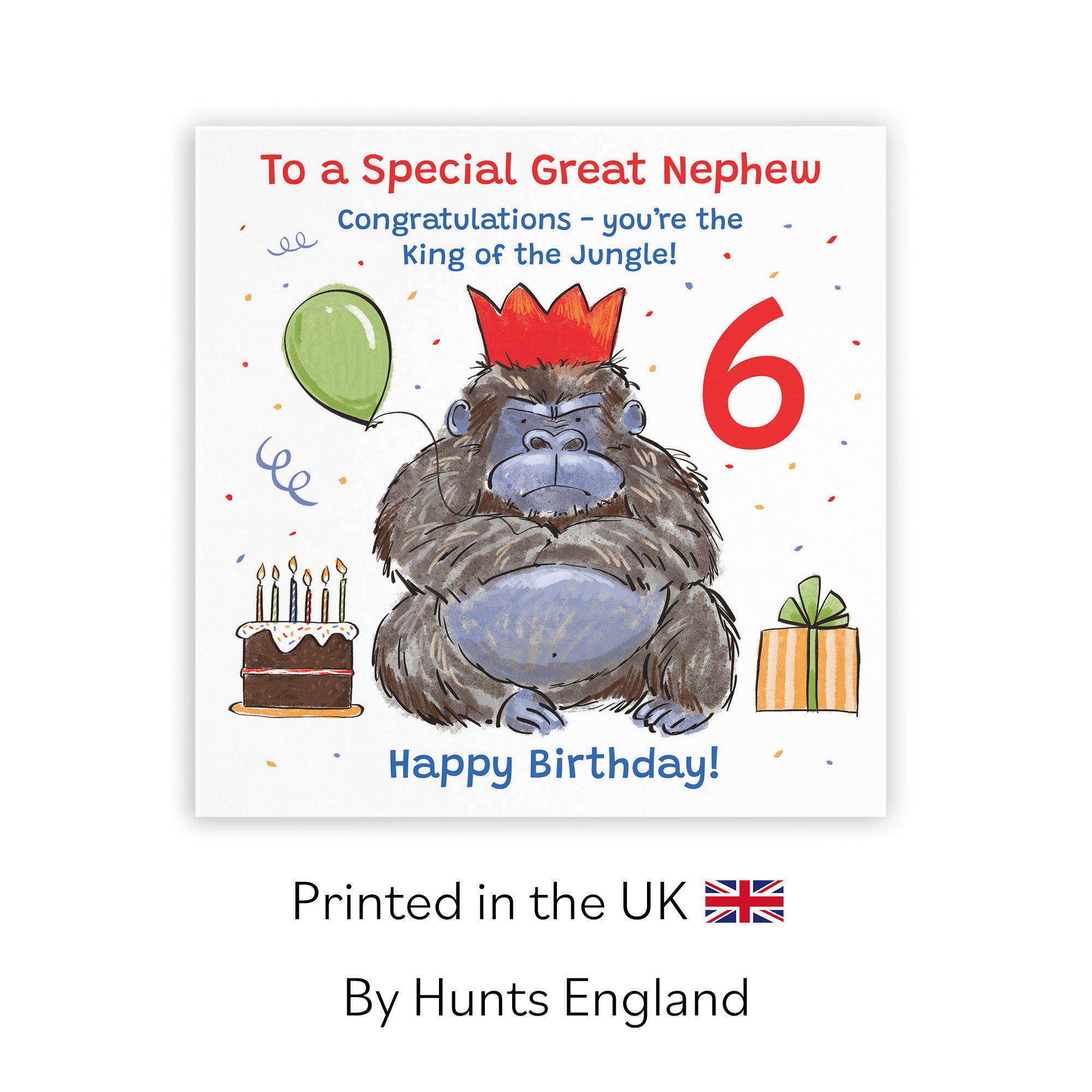 6th Great Nephew Birthday Card Grumpy Gorilla Animal Party - Default Title (RM00600)