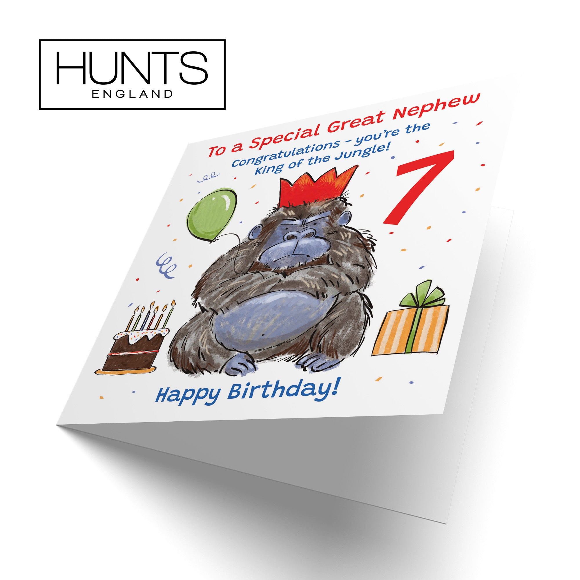 7th Great Nephew Birthday Card Grumpy Gorilla Animal Party - Default Title (RM00601)