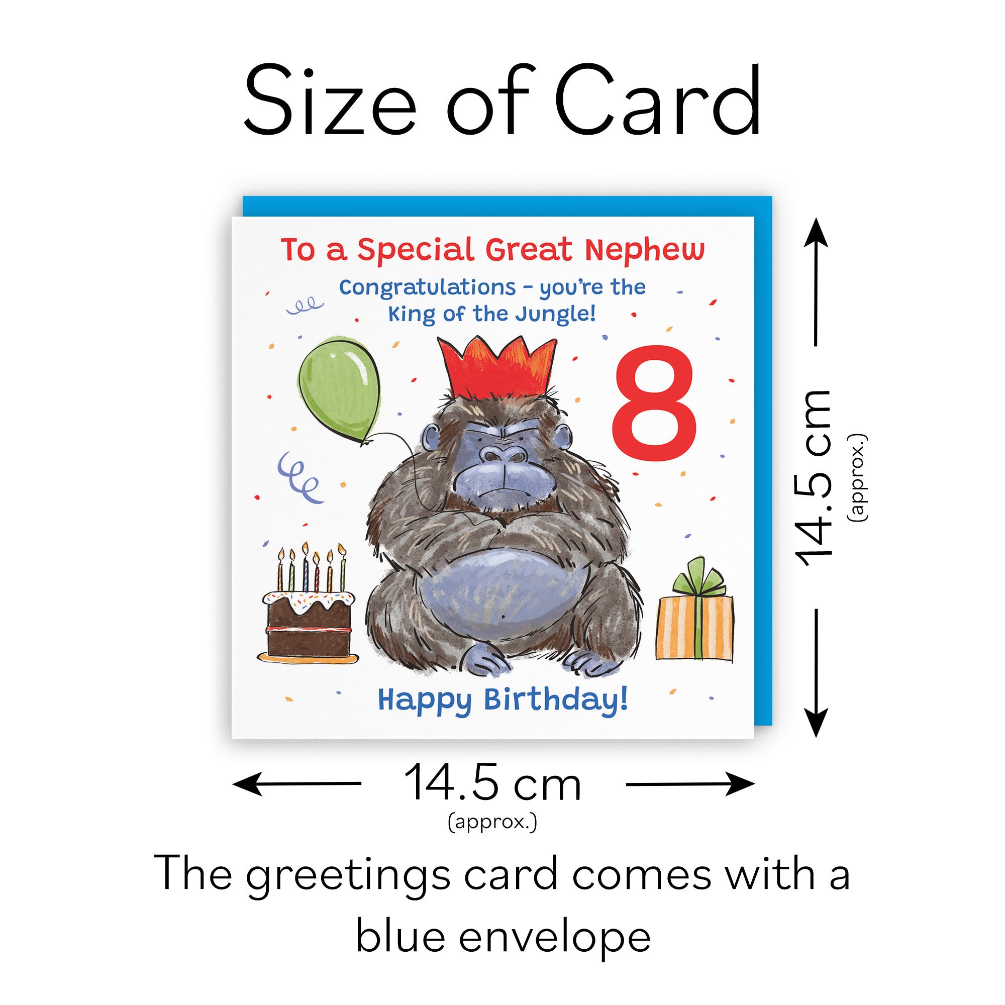 8th Great Nephew Birthday Card Grumpy Gorilla Animal Party - Default Title (RM00602)