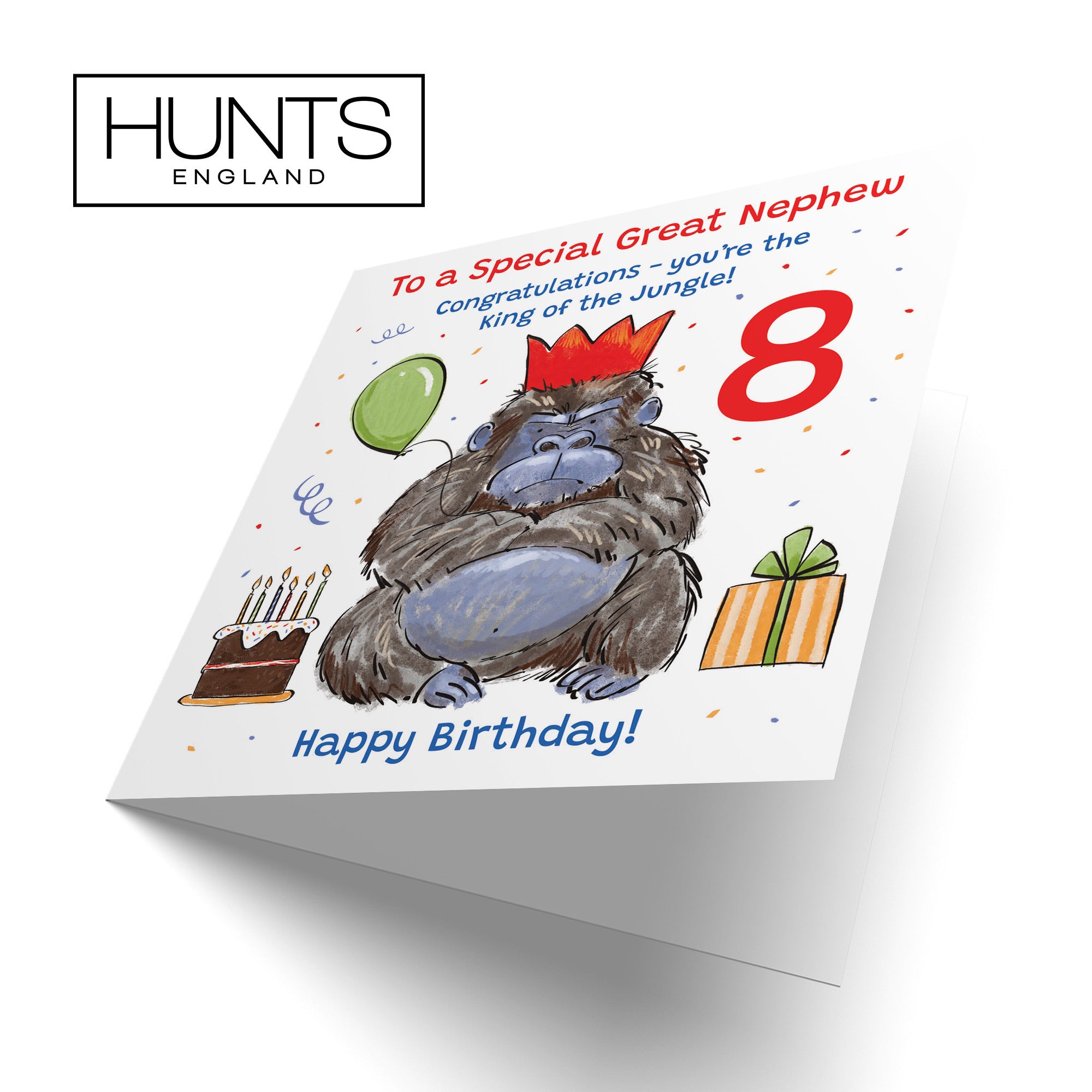 8th Great Nephew Birthday Card Grumpy Gorilla Animal Party - Default Title (RM00602)