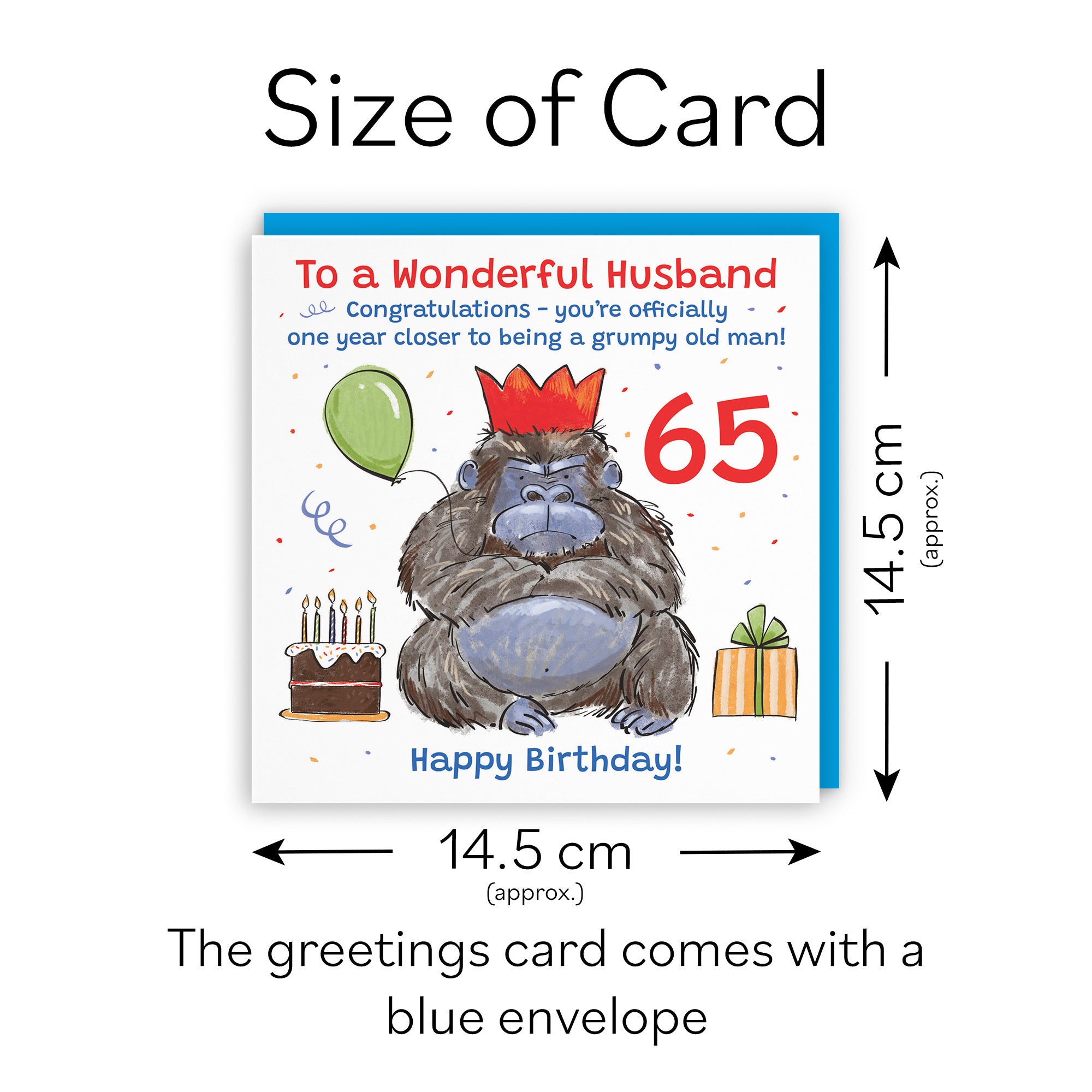 65th Husband Birthday Card Grumpy Gorilla Animal Party - Default Title (RM00608)