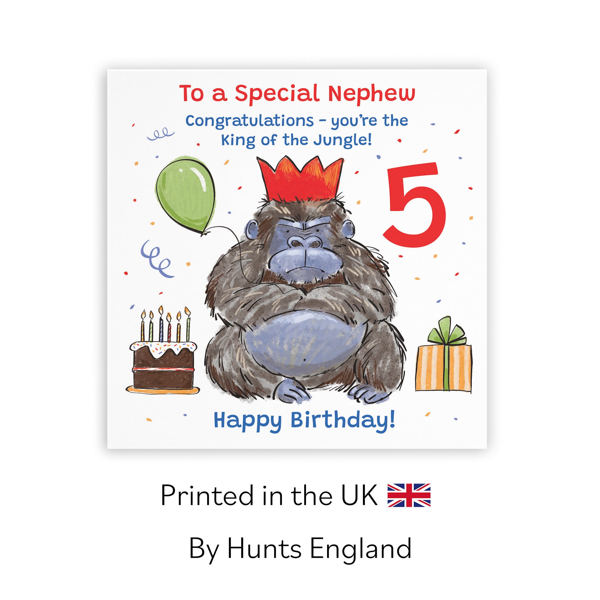 5th Nephew Birthday Card Grumpy Gorilla Animal Party - Default Title (RM00611)