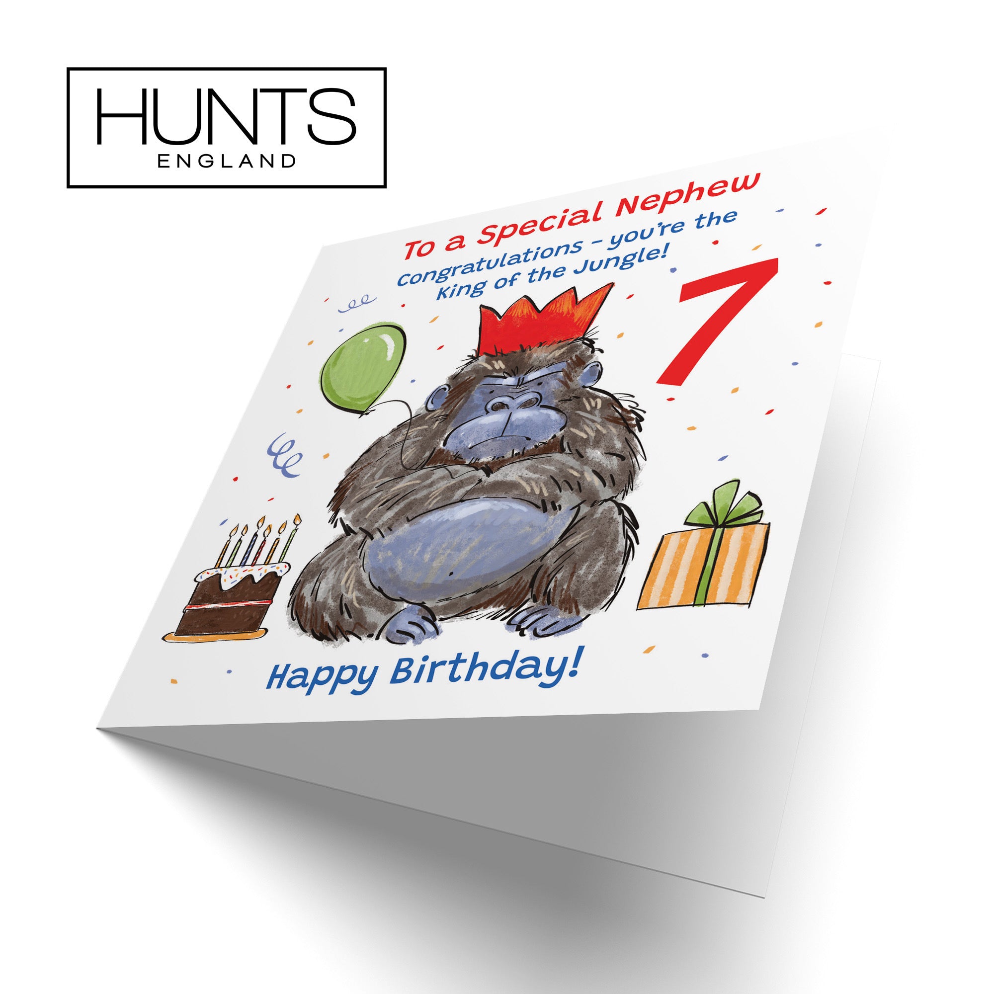 7th Nephew Birthday Card Grumpy Gorilla Animal Party - Default Title (RM00613)