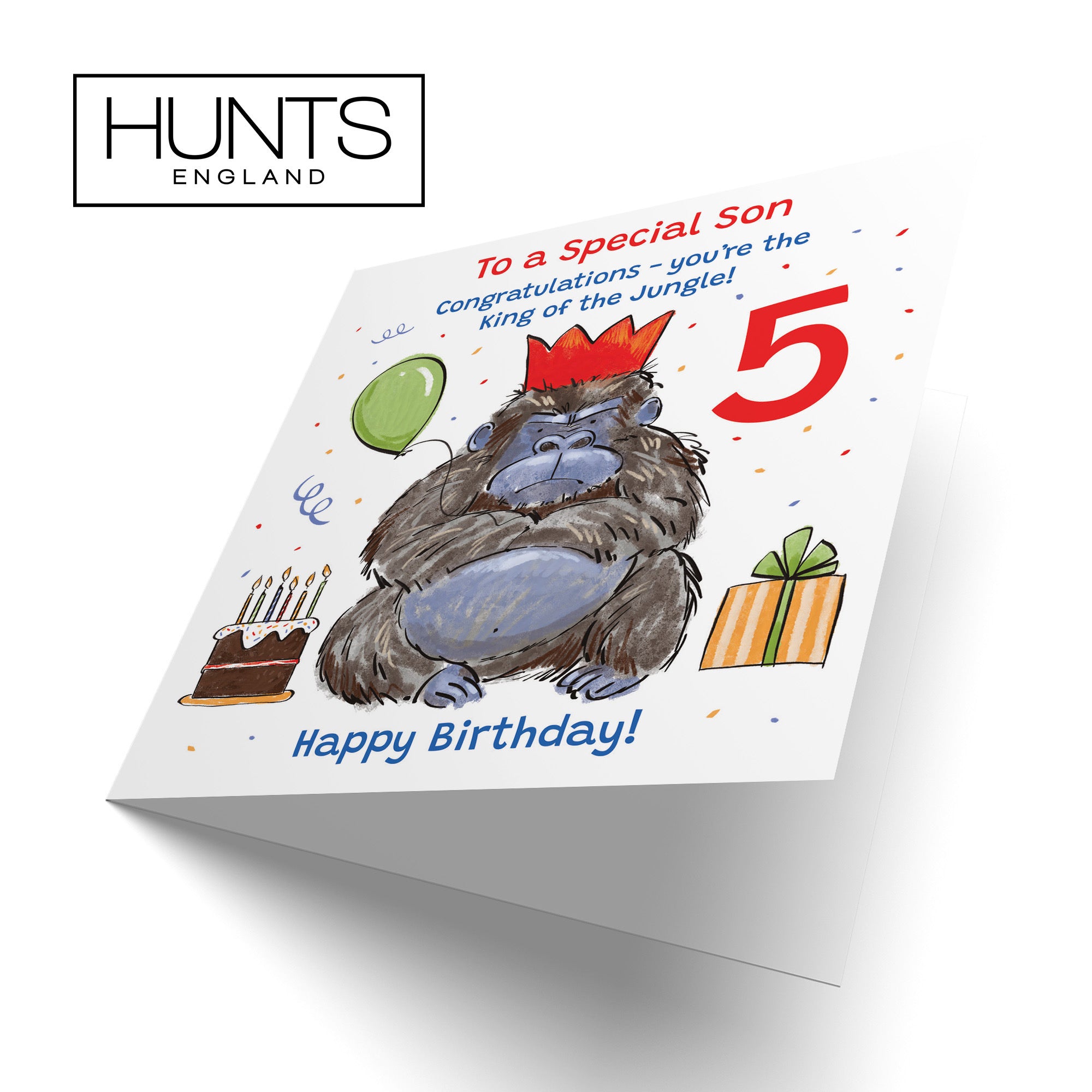 5th Son Birthday Card Grumpy Gorilla Animal Party - Default Title (RM00629)
