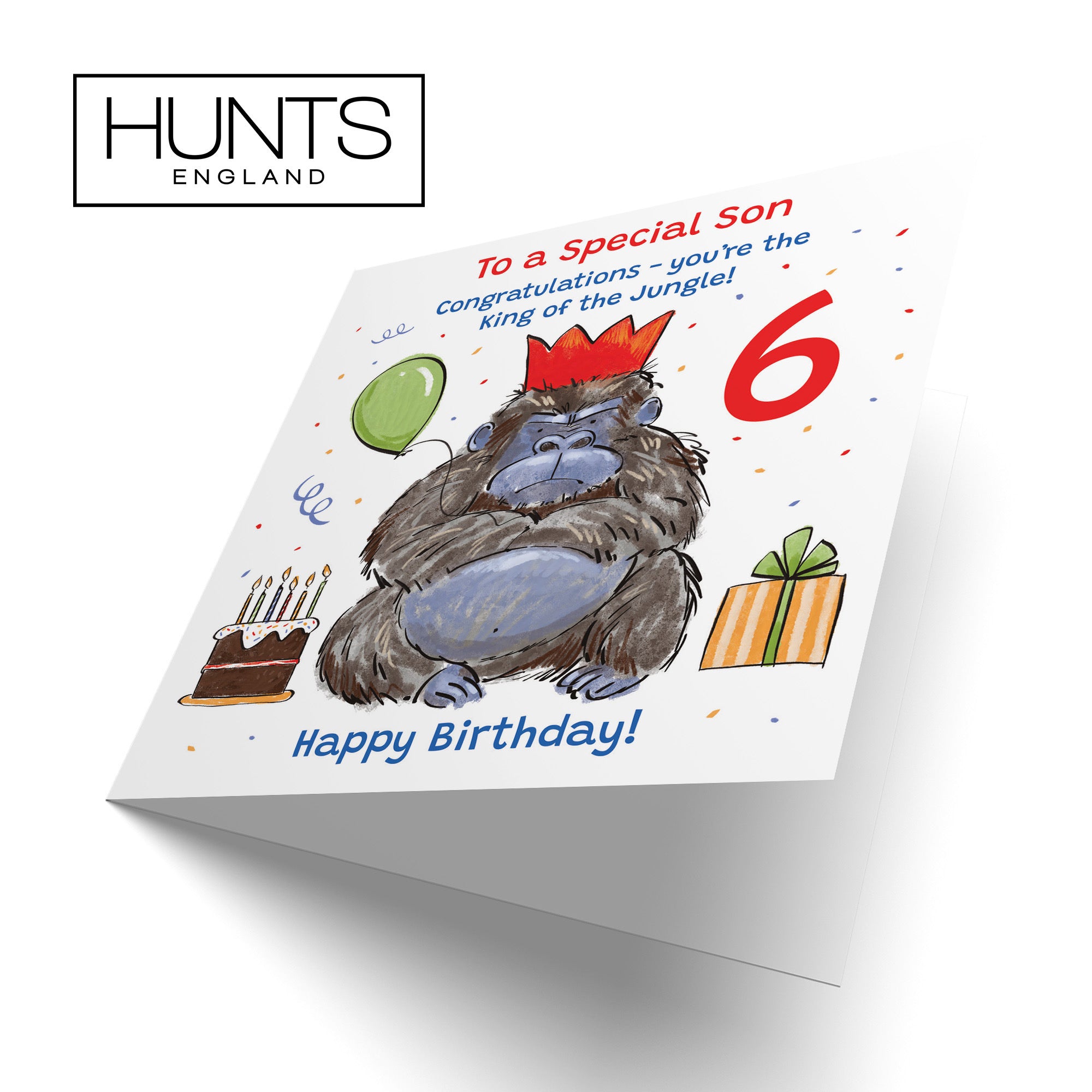6th Son Birthday Card Grumpy Gorilla Animal Party - Default Title (RM00630)