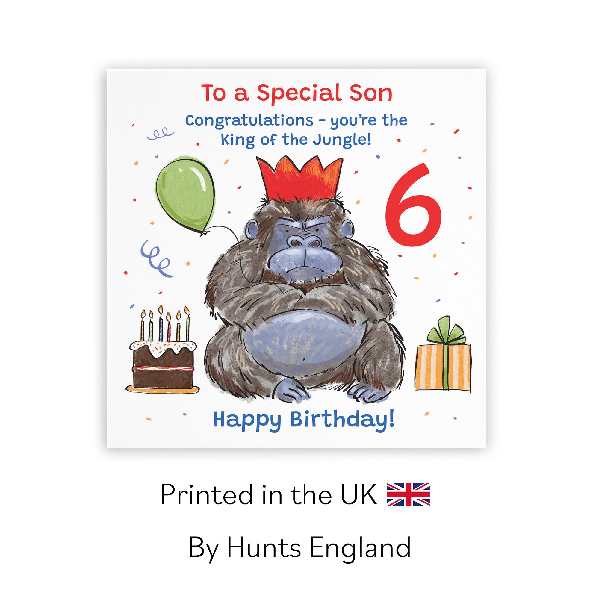 6th Son Birthday Card Grumpy Gorilla Animal Party - Default Title (RM00630)
