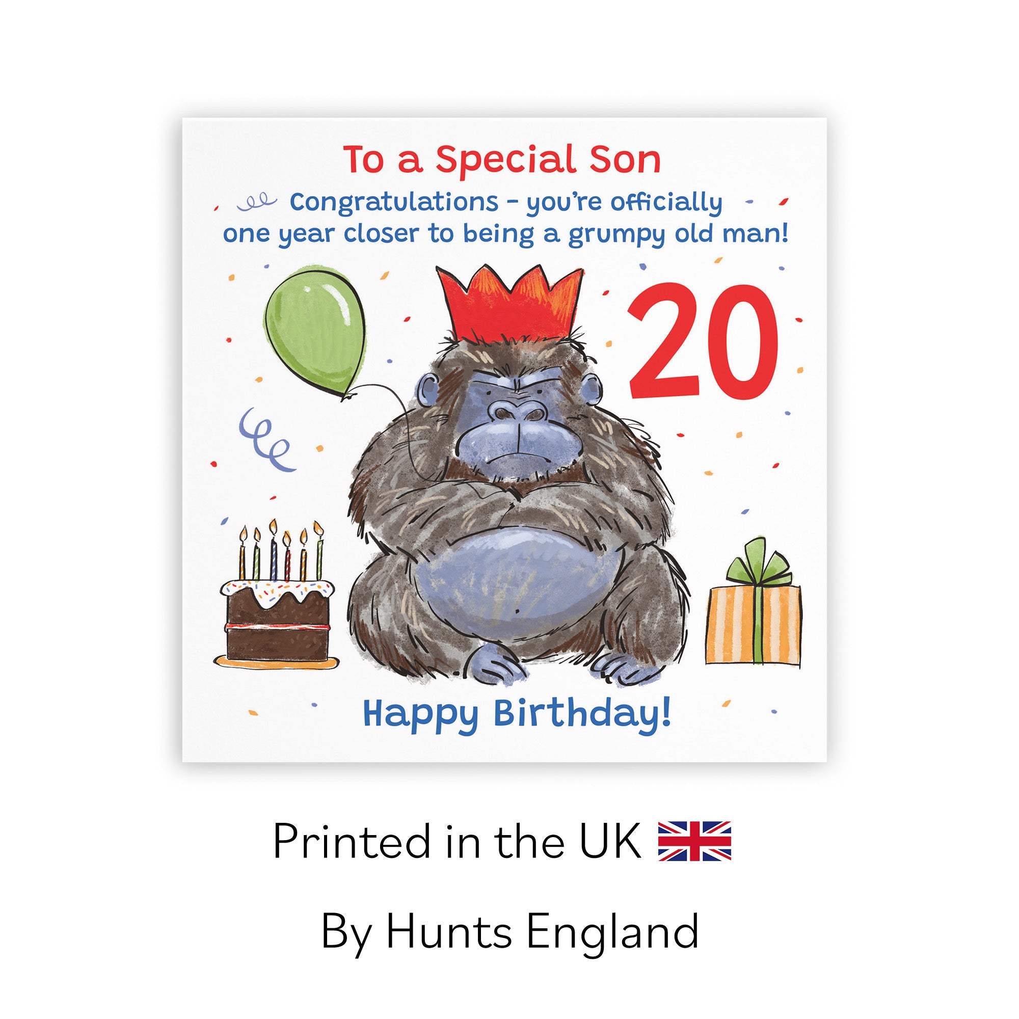 20th Son Birthday Card Grumpy Gorilla Animal Party - Default Title (RM00640)