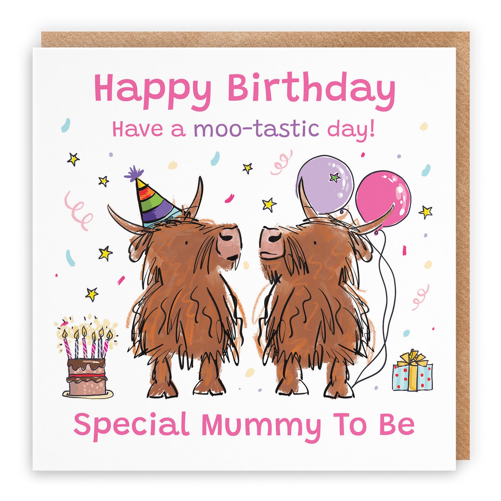 Mummy To Be Birthday Card Highland Cows Animal Party - Default Title (RM00664)