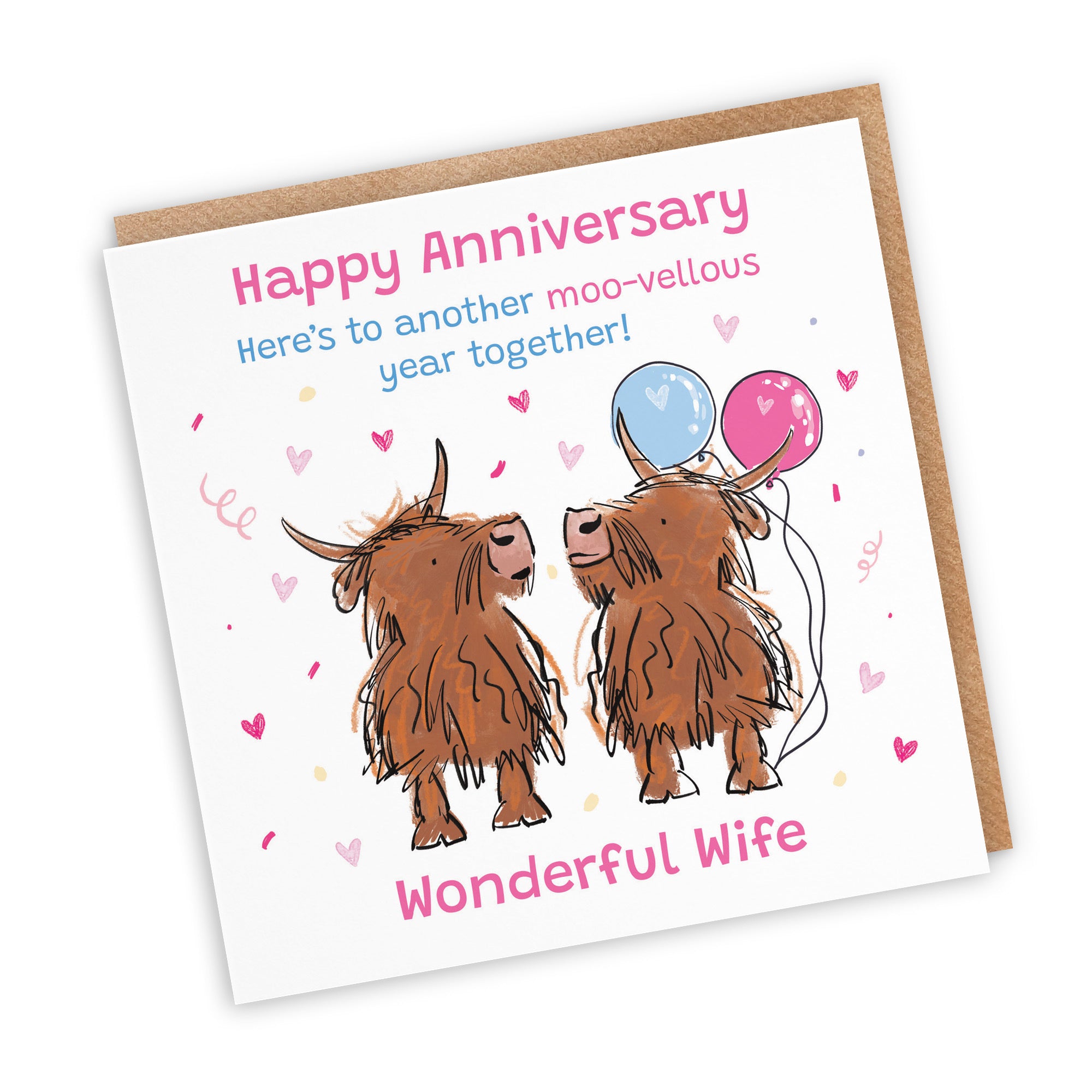 Wife Anniversary Card Highland Cows Animal Party - Default Title (RM00695)
