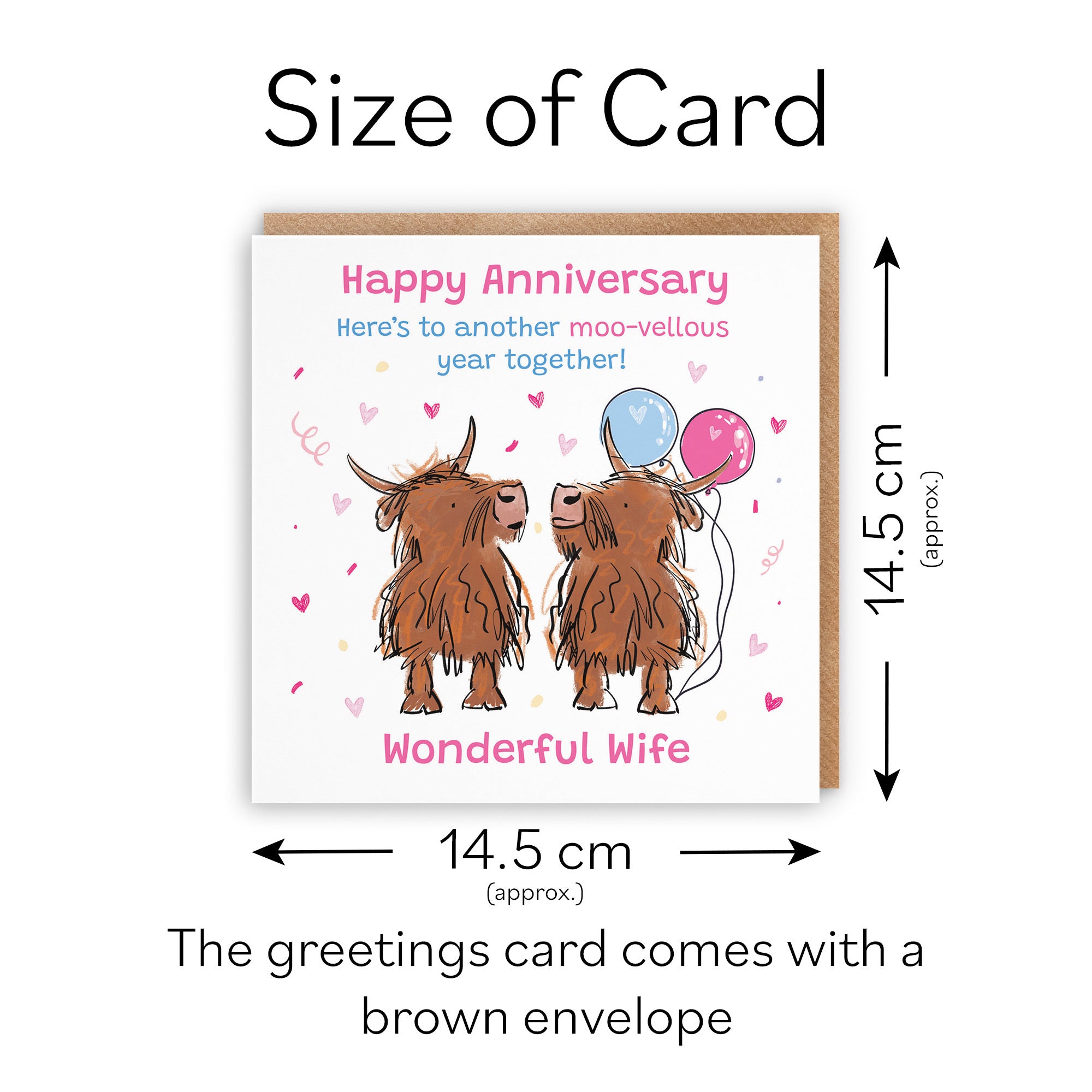 Wife Anniversary Card Highland Cows Animal Party - Default Title (RM00695)