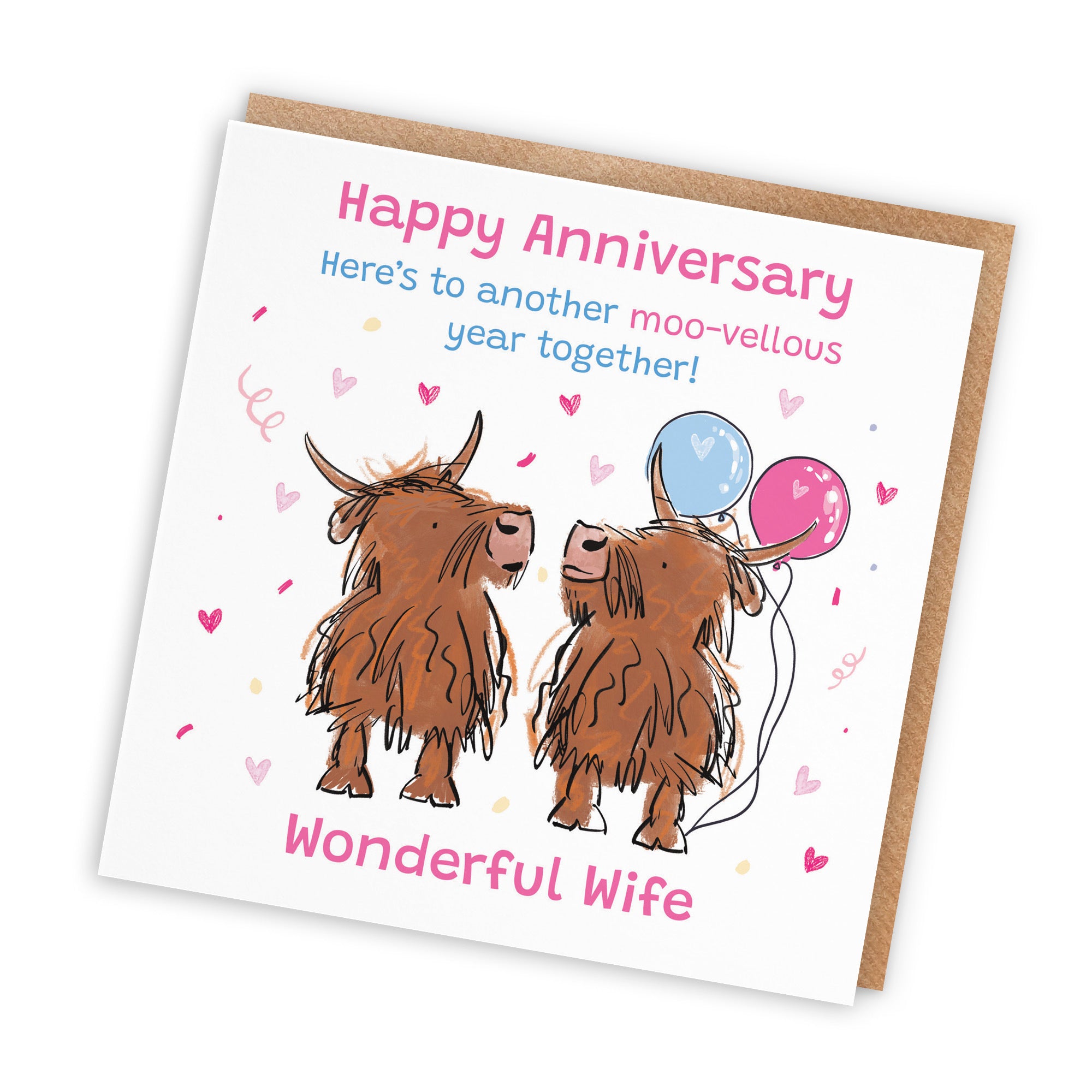 Wife Anniversary Card Highland Cows Animal Party - Default Title (RM00695)