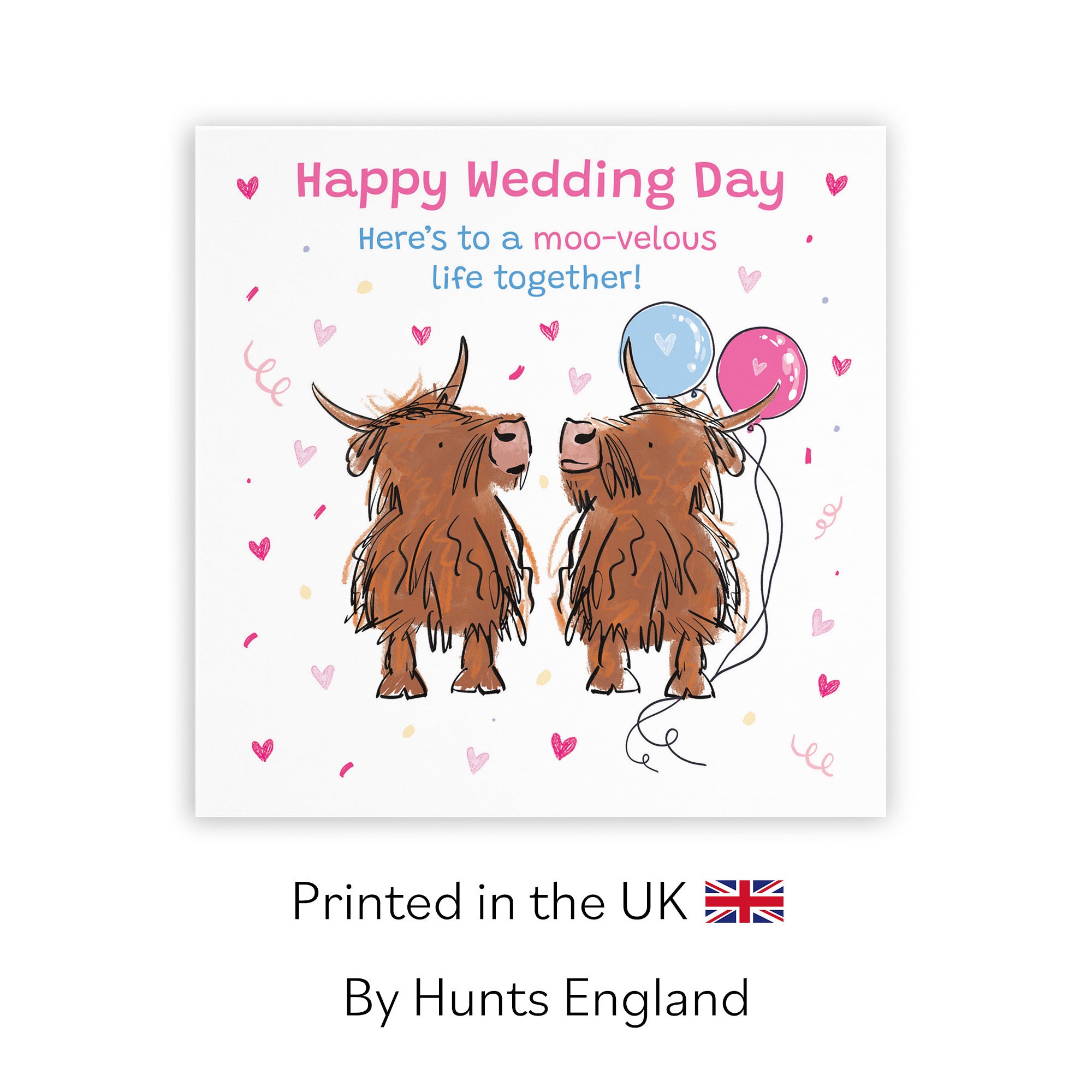 Wedding Day Card Highland Cows Animal Party - Default Title (RM00714)