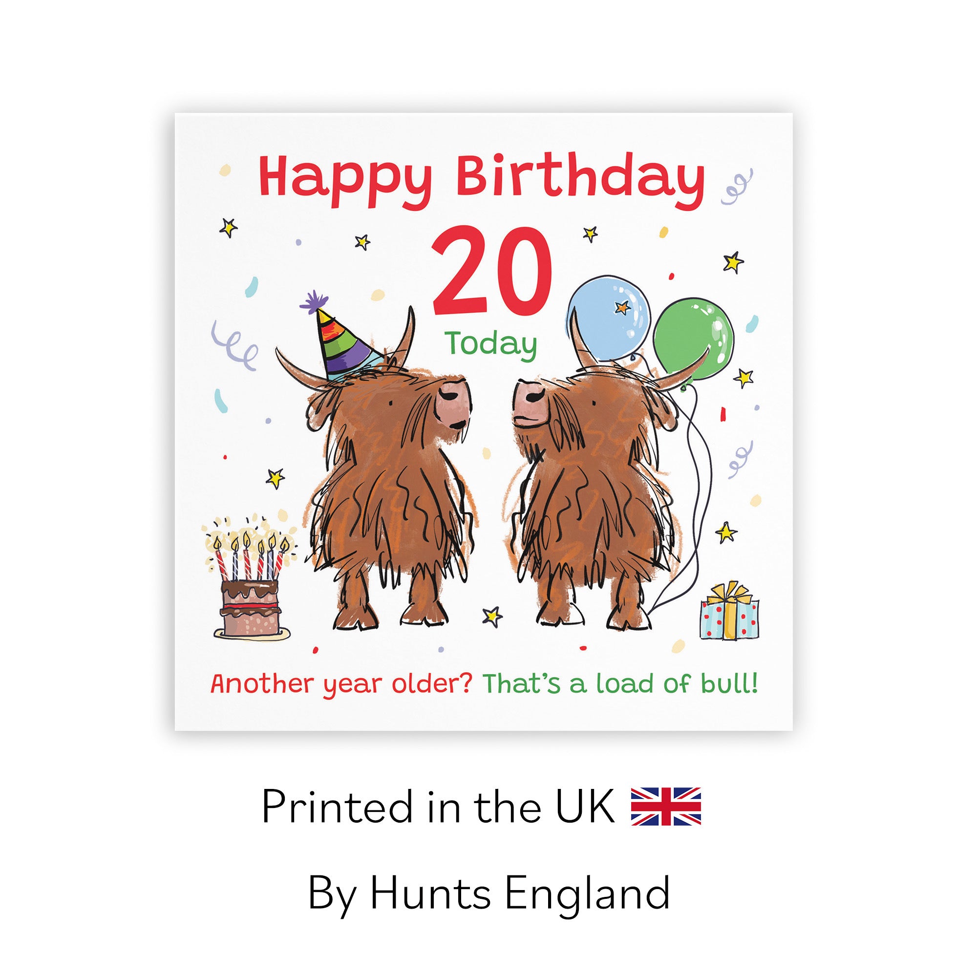 20th Birthday Card Highland Cows Animal Party - Default Title (RM00727)