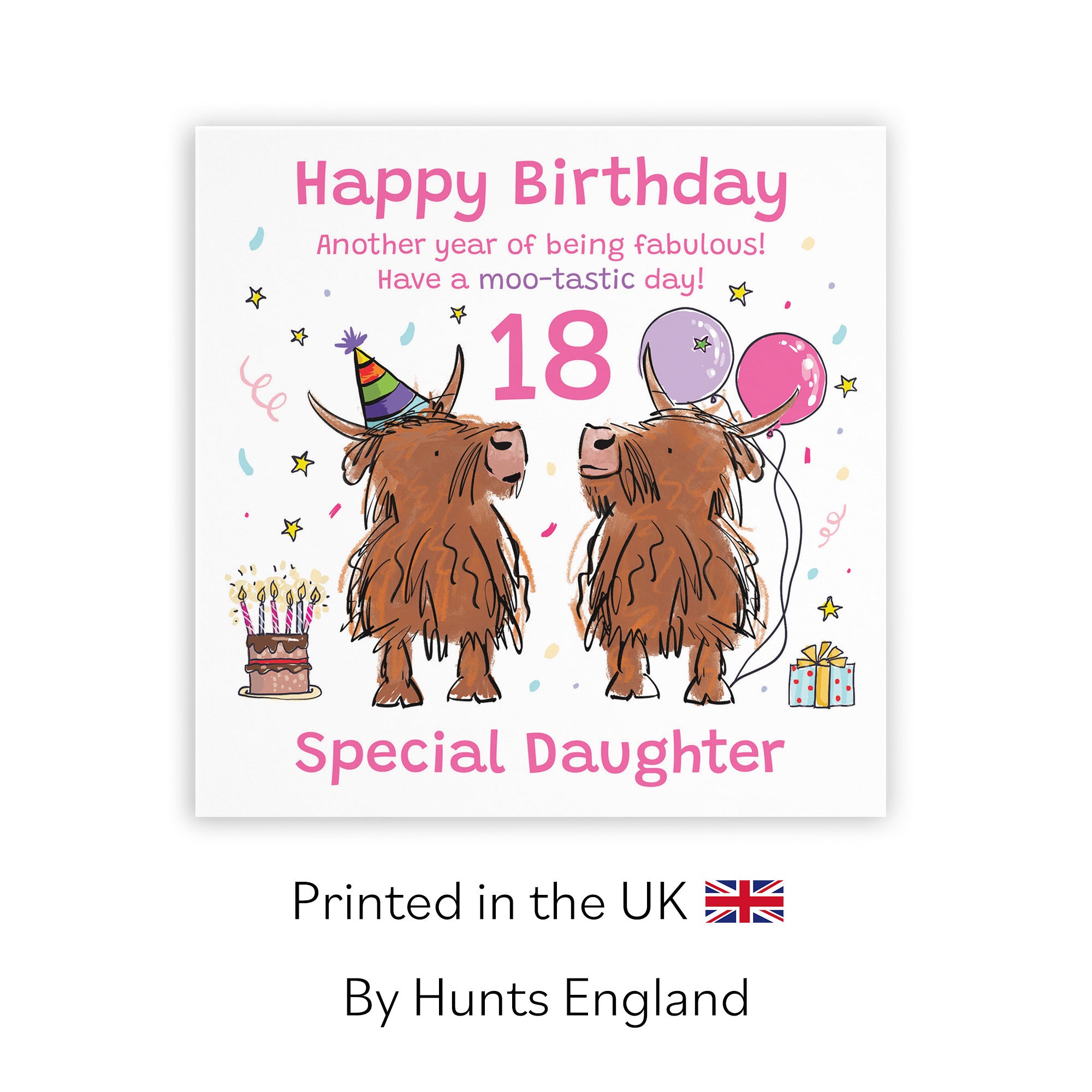 18th Daughter Birthday Card Highland Cows Animal Party - Default Title (RM00729)