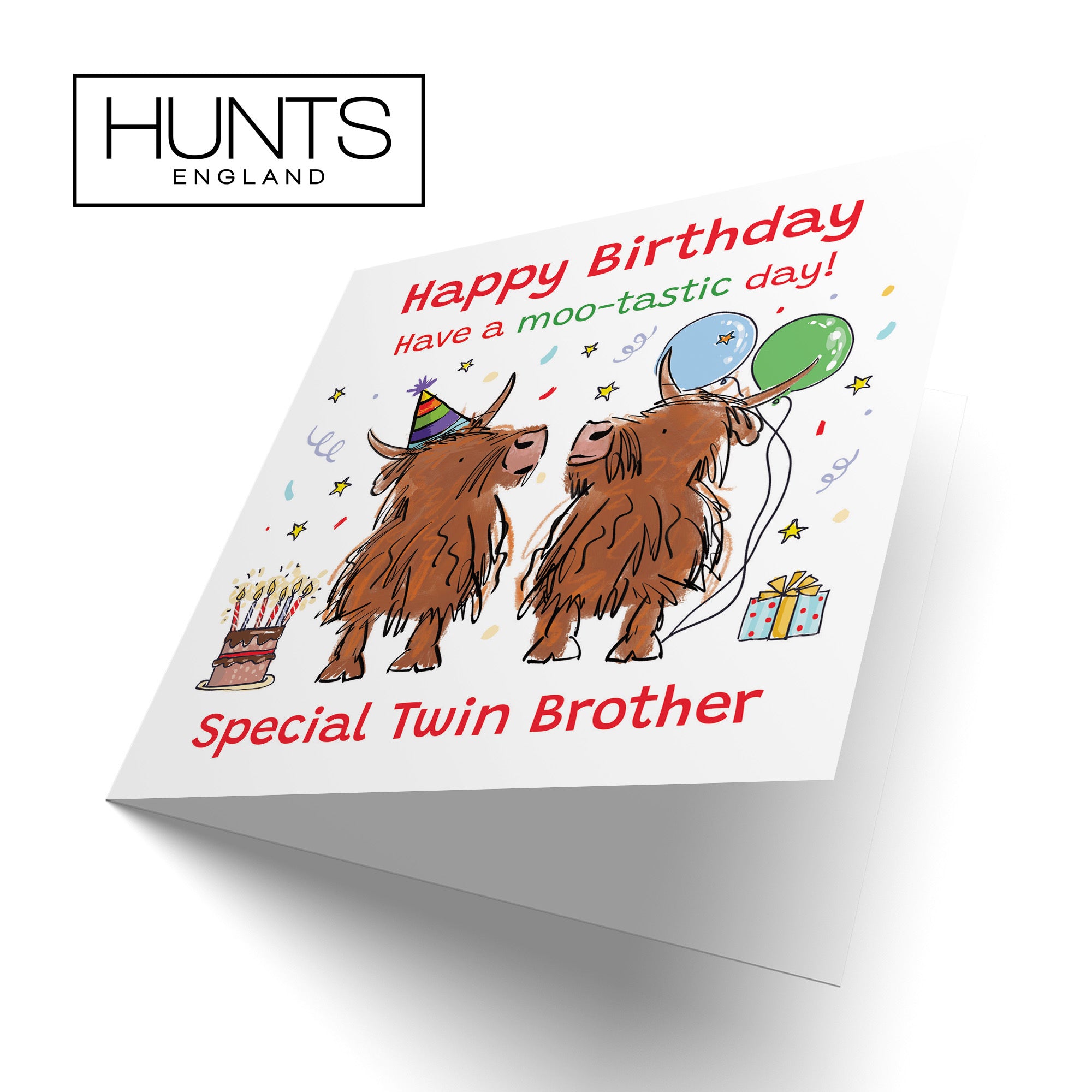 Twin Brother Birthday Card Highland Cows Animal Party - Default Title (RM00732)