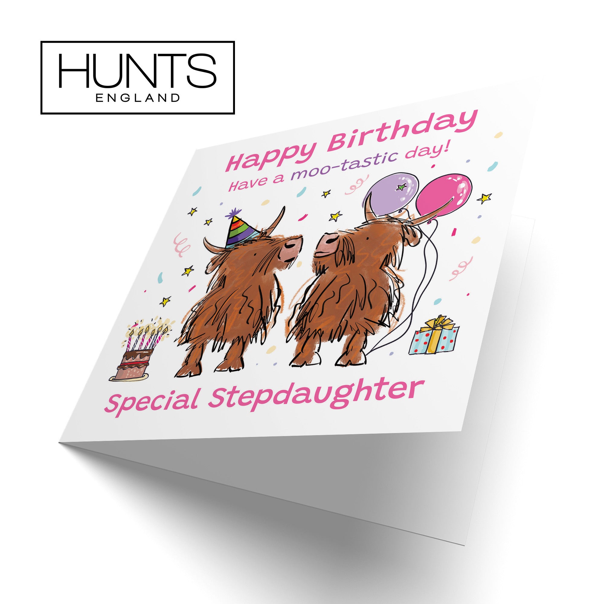 Stepdaughter Birthday Card Highland Cows Animal Party - Default Title (RM00740)