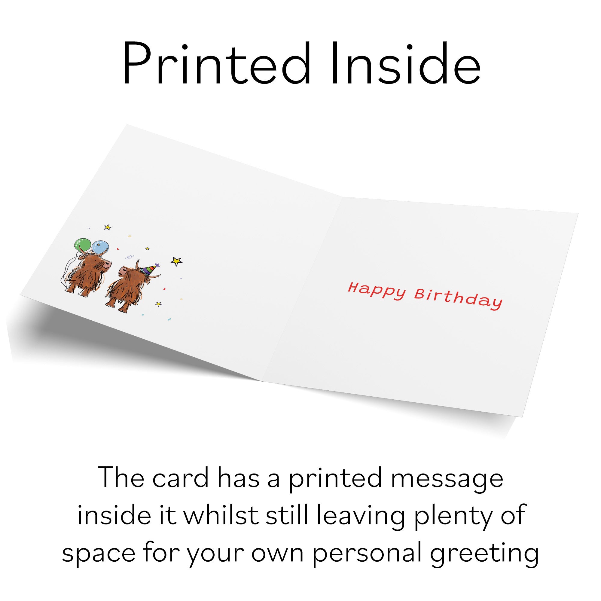 13th Birthday Card Highland Cows Animal Party - Default Title (RM00743)