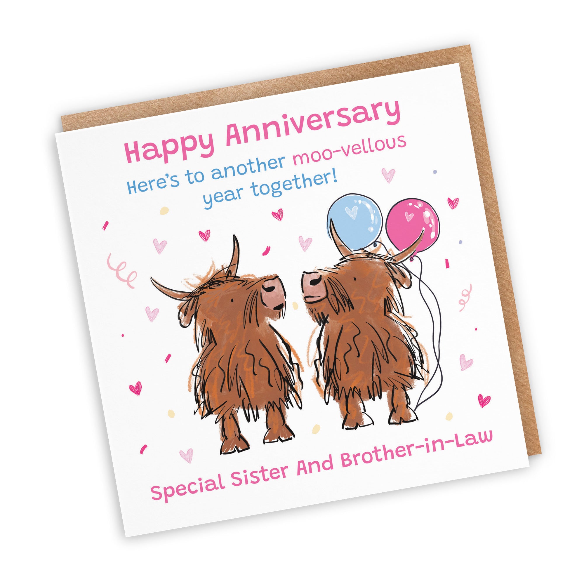Sister And Brother-in-Law Anniversary Card Highland Cows Animal Party - Default Title (RM00745)