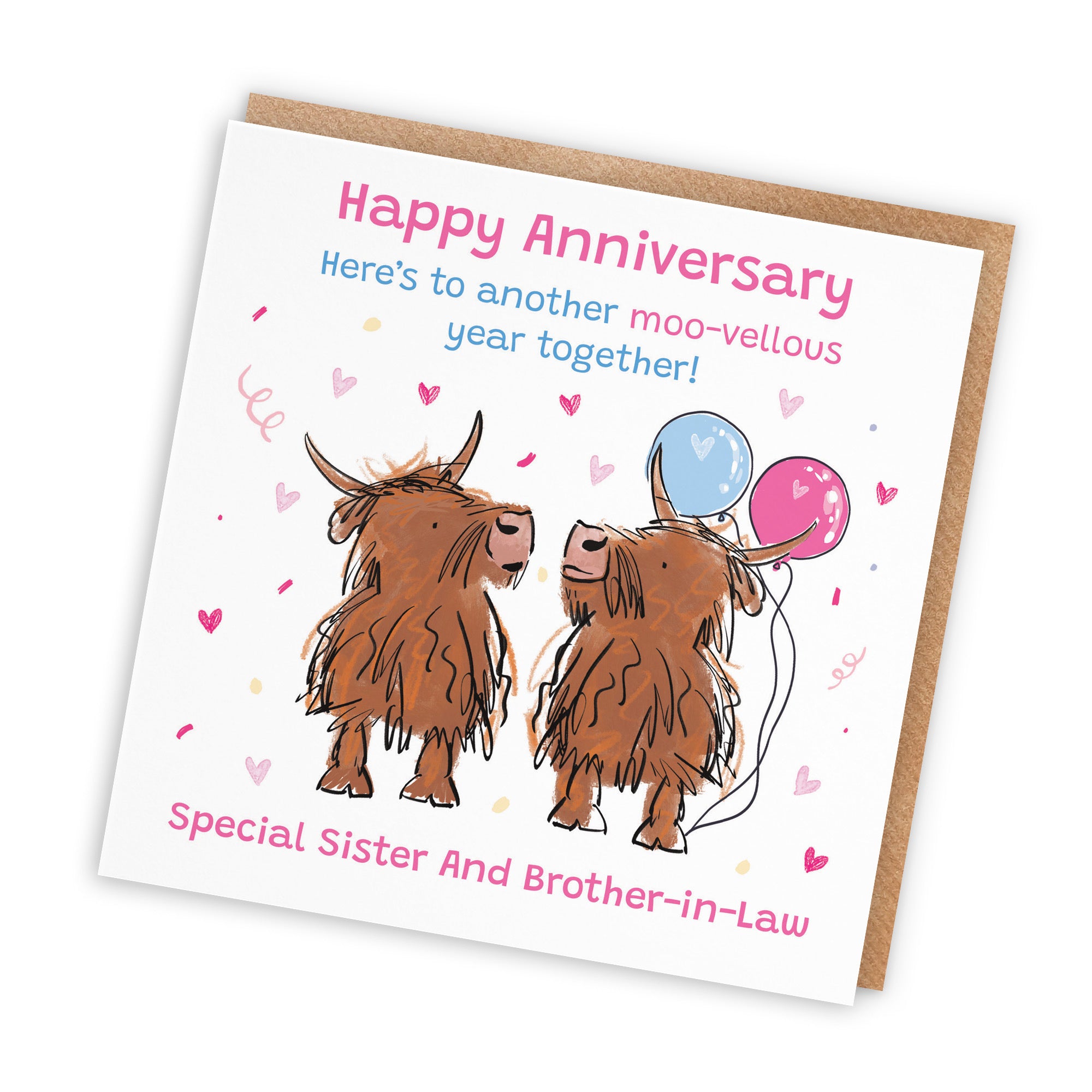 Sister And Brother-in-Law Anniversary Card Highland Cows Animal Party - Default Title (RM00745)