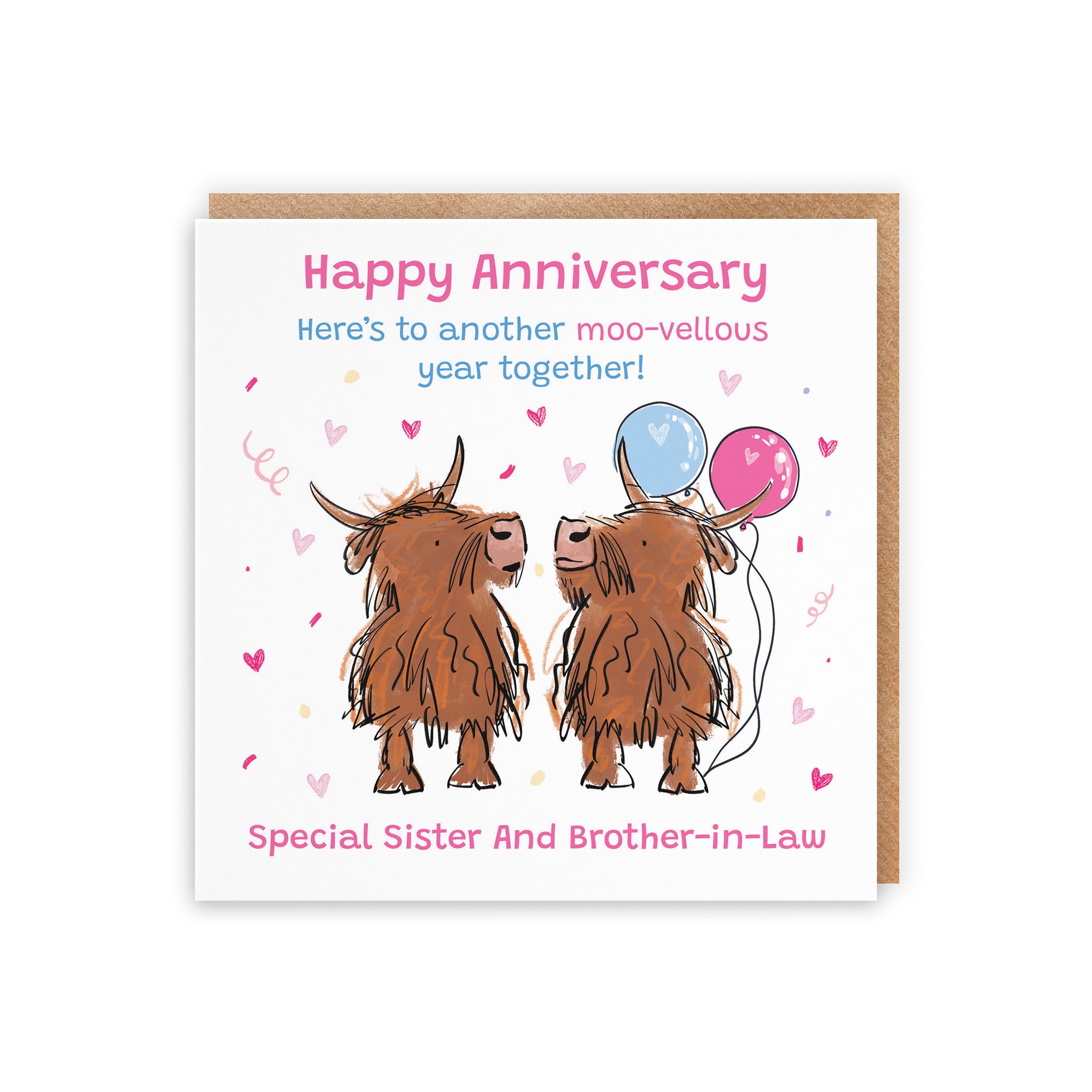 Sister And Brother-in-Law Anniversary Card Highland Cows Animal Party - Default Title (RM00745)