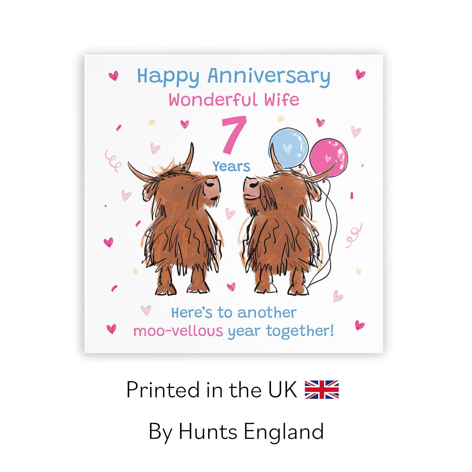7th Wife Anniversary Card Highland Cows Animal Party - Default Title (RM00748)