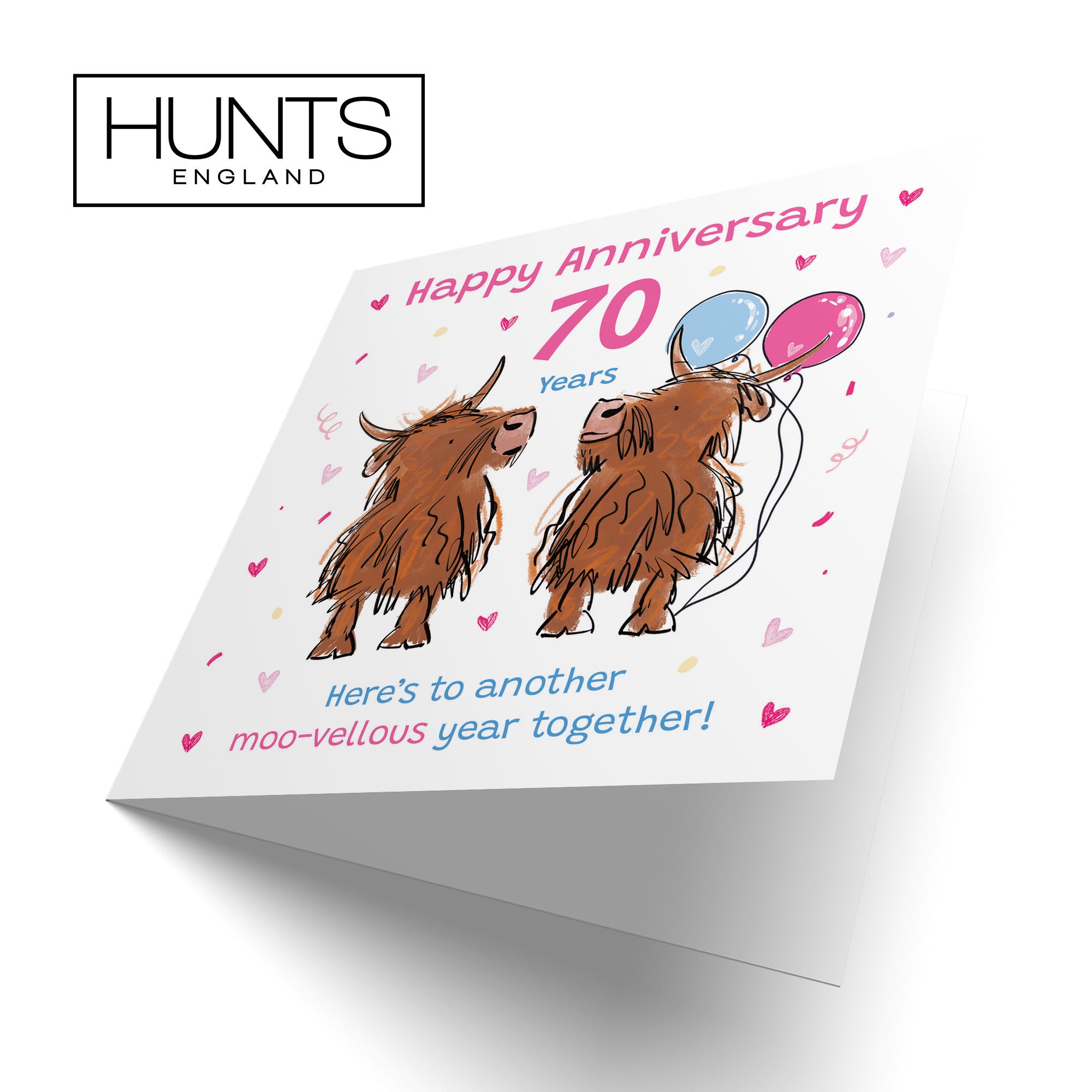 70th Anniversary Card Highland Cows Animal Party - Default Title (RM00751)