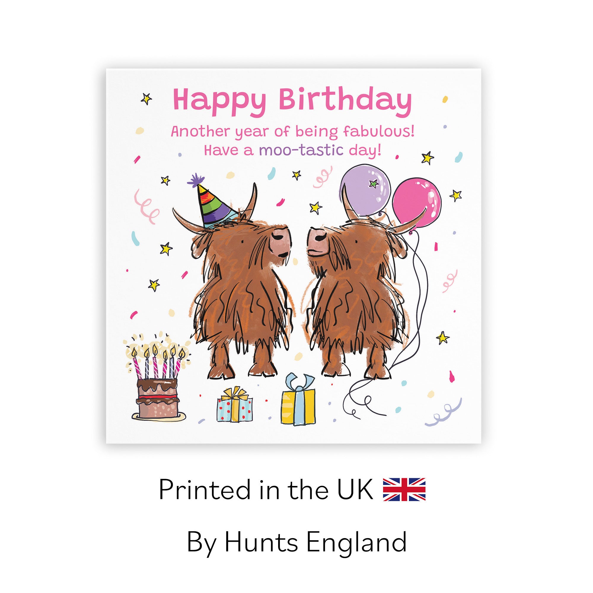 Female Birthday Card Highland Cows Animal Party - Default Title (RM00755)