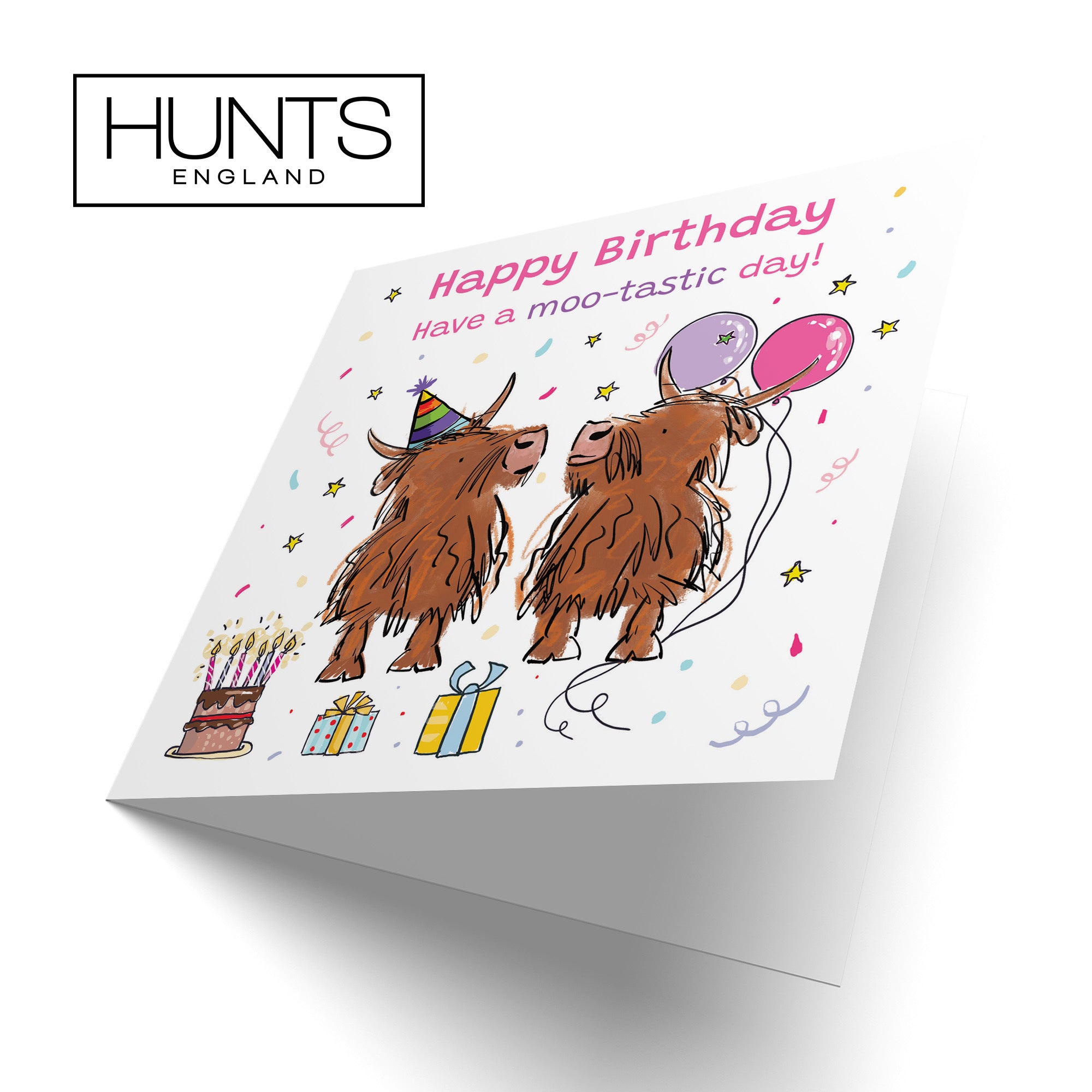 Female Birthday Card Highland Cows Moo-tastic Day Animal Party - Default Title (RM00756)