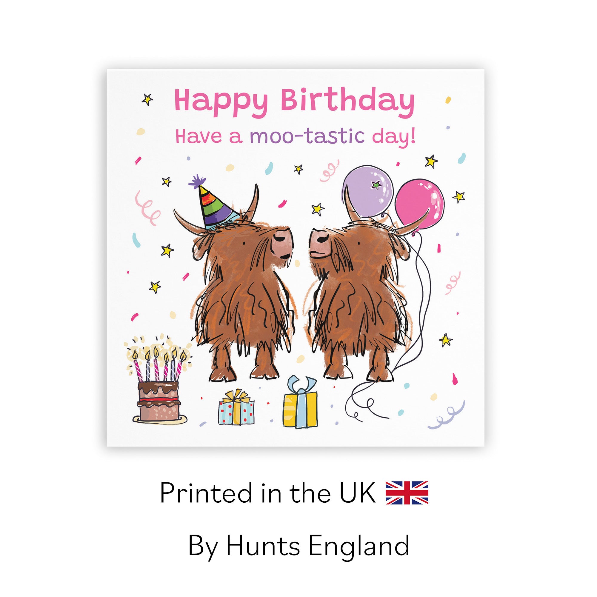 Female Birthday Card Highland Cows Moo-tastic Day Animal Party - Default Title (RM00756)