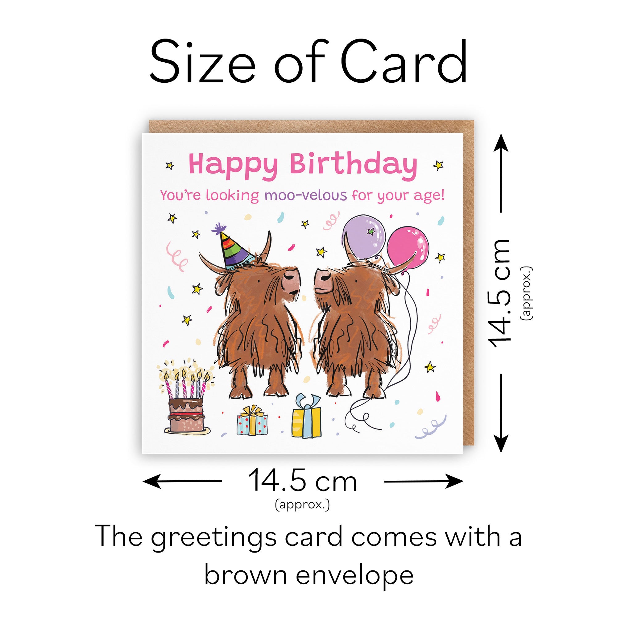 Women's Birthday Card Highland Cows Animal Party - Default Title (RM00757)