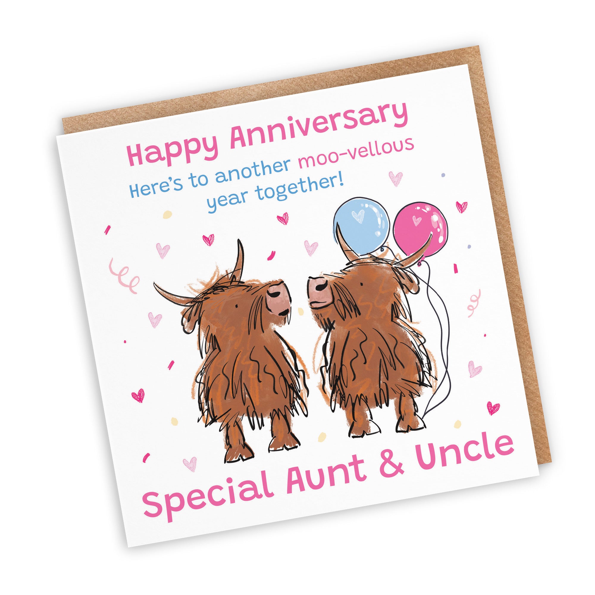 Aunt And Uncle Anniversary Card Highland Cows Animal Party - Default Title (RM00758)