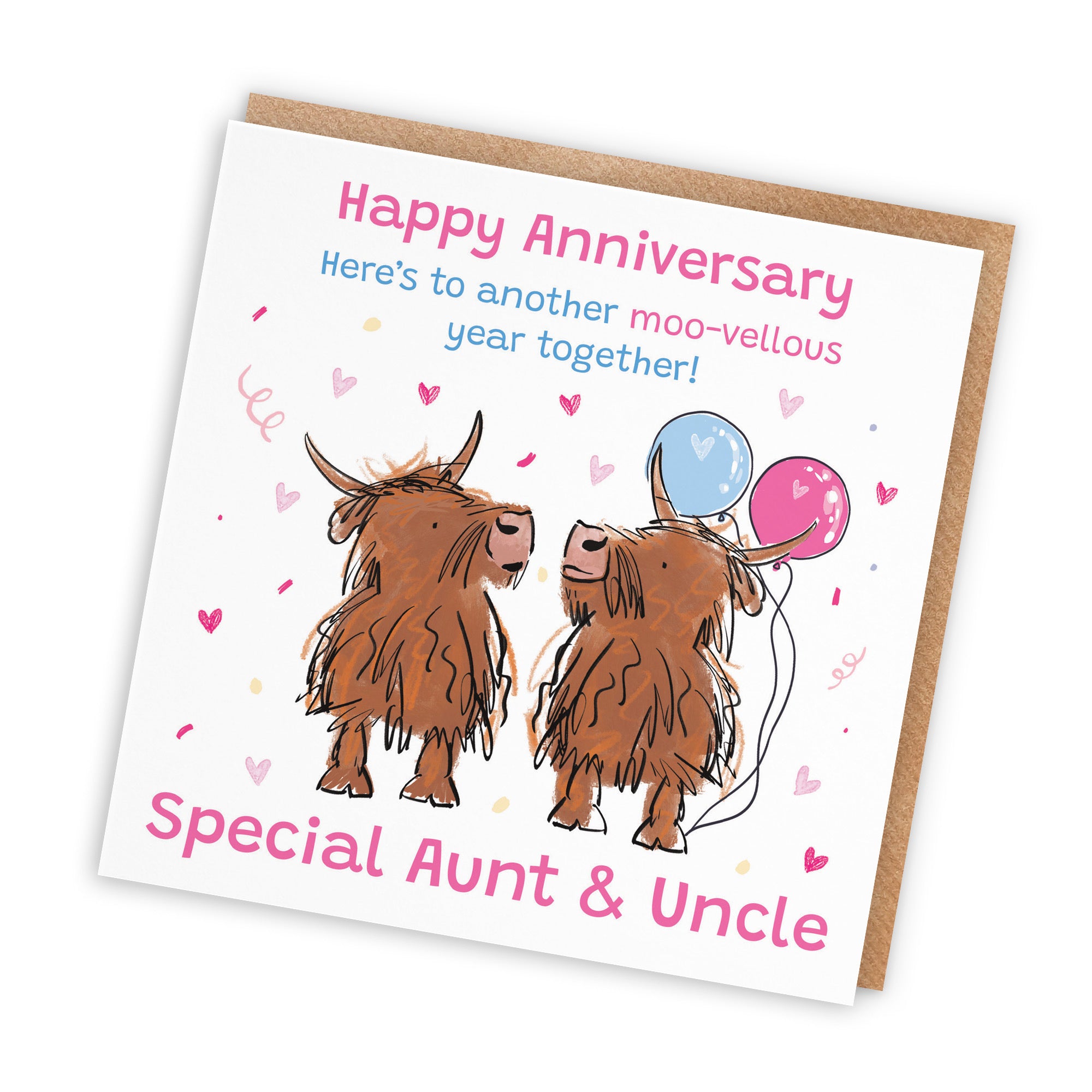 Aunt And Uncle Anniversary Card Highland Cows Animal Party - Default Title (RM00758)