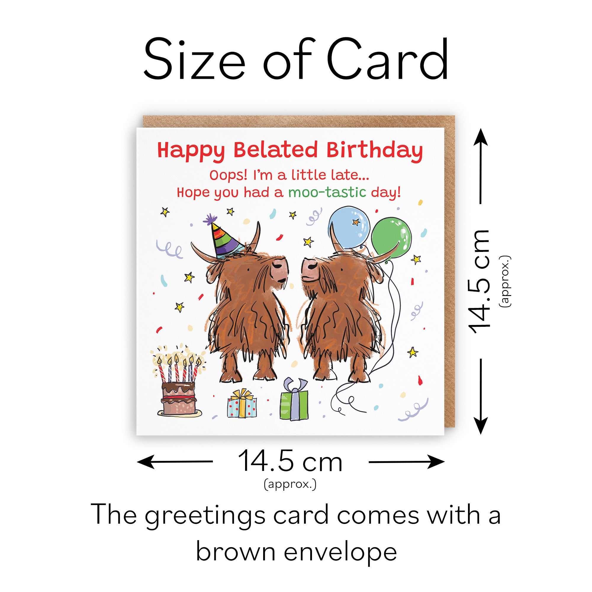 Belated Birthday Card Highland Cows Animal Party - Default Title (RM00761)