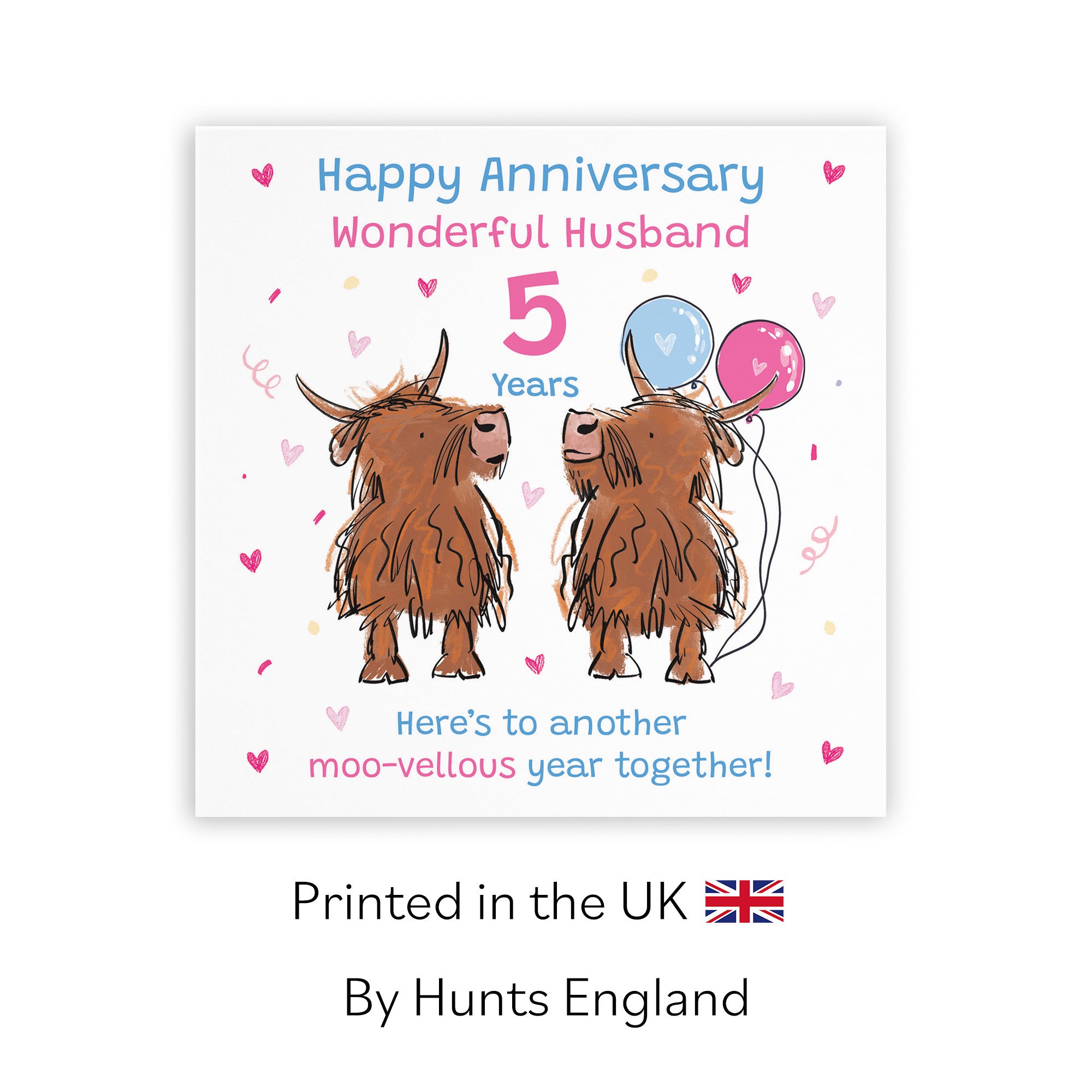 5th Husband Anniversary Card Highland Cows Animal Party - Default Title (RM00763)