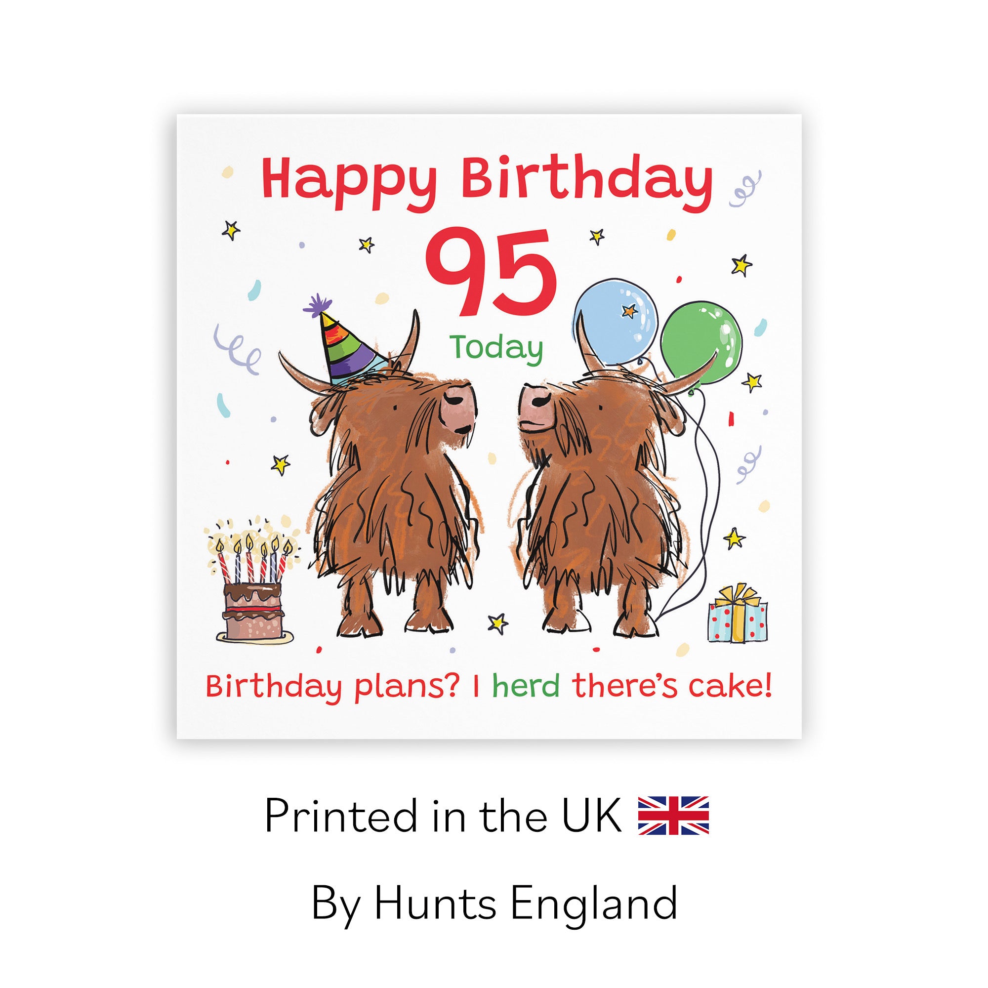 95th Birthday Card Highland Cows Animal Party - Default Title (RM00780)