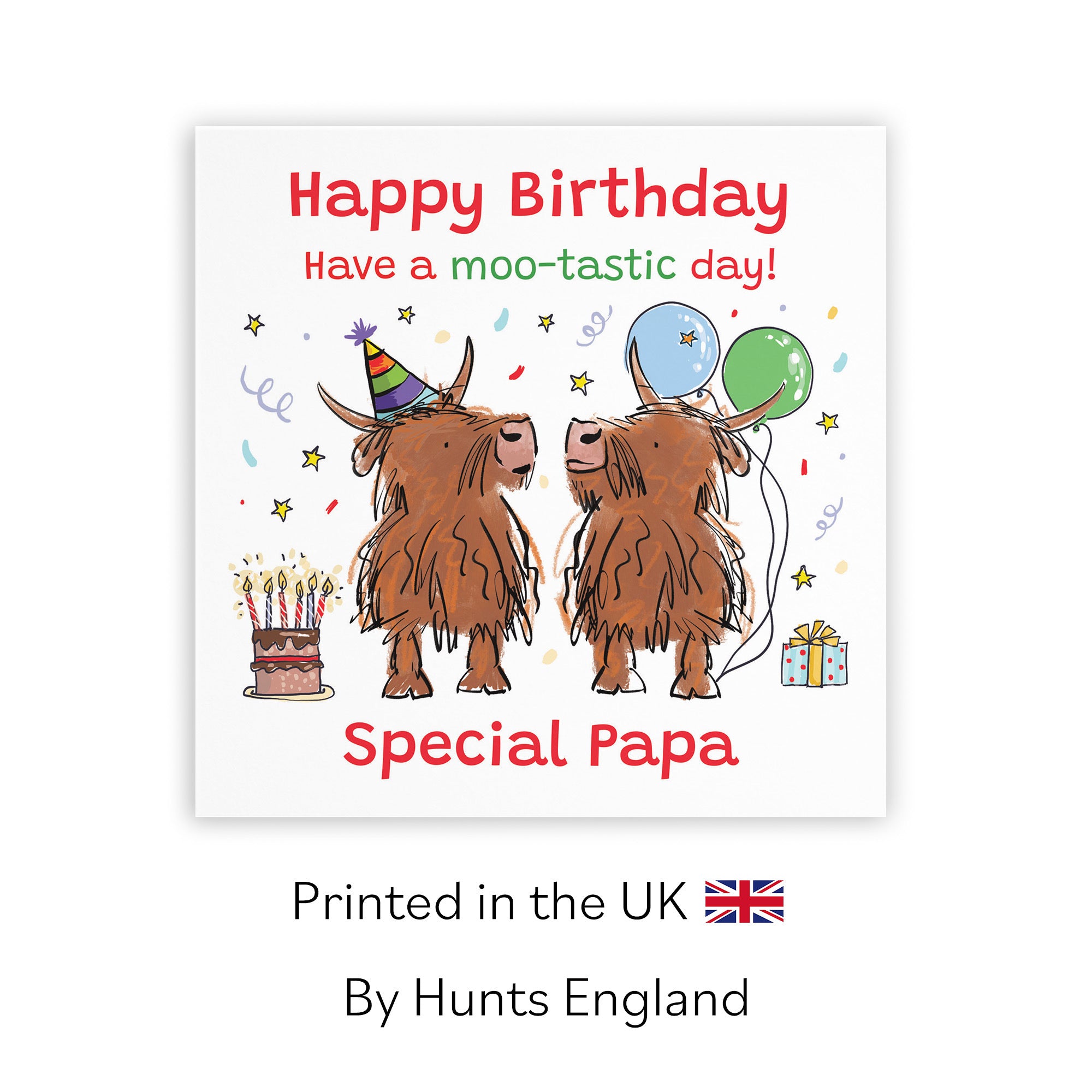 Papa Birthday Card Highland Cows Animal Party - Default Title (RM00781)