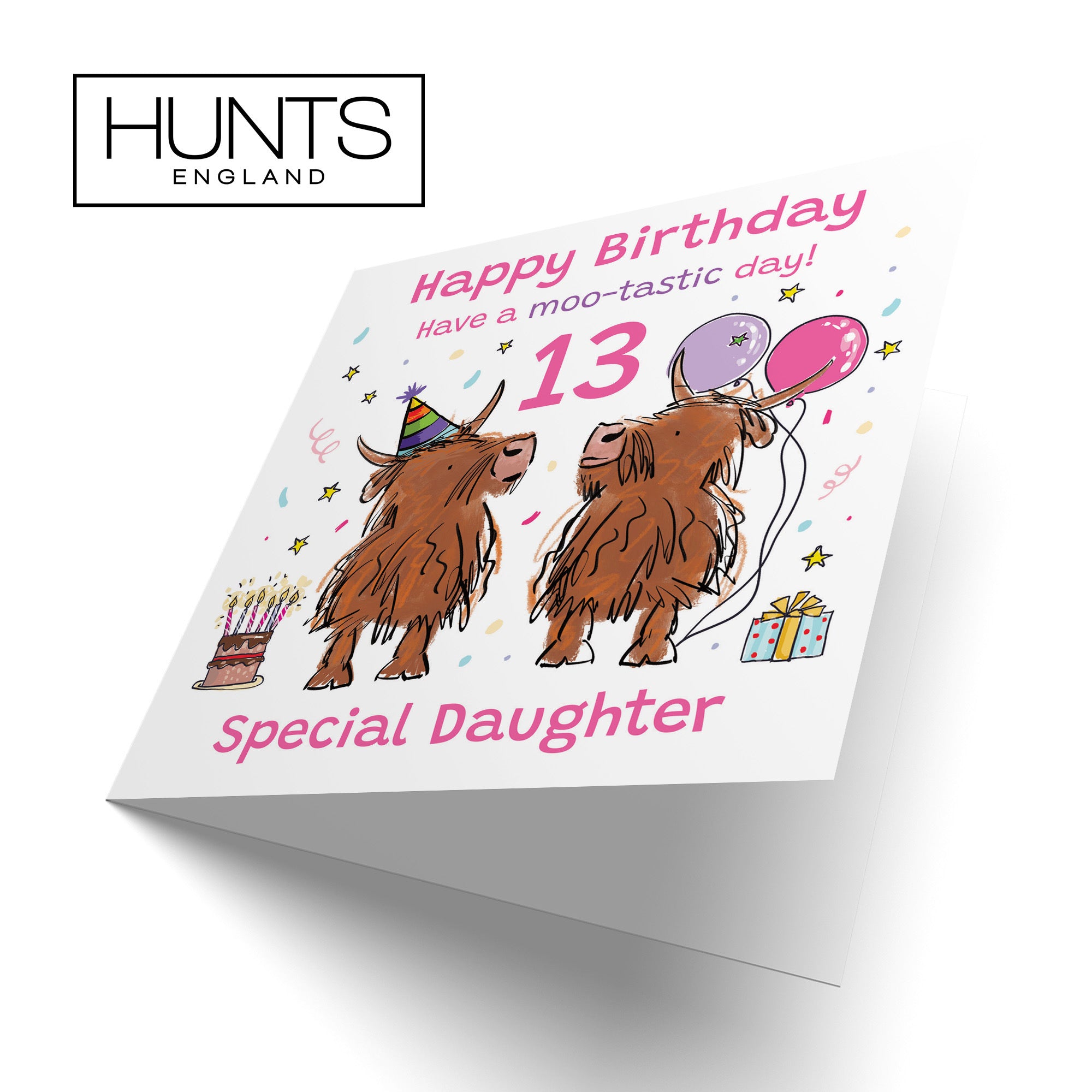 13th Daughter Birthday Card Highland Cows Animal Party - Default Title (RM00782)