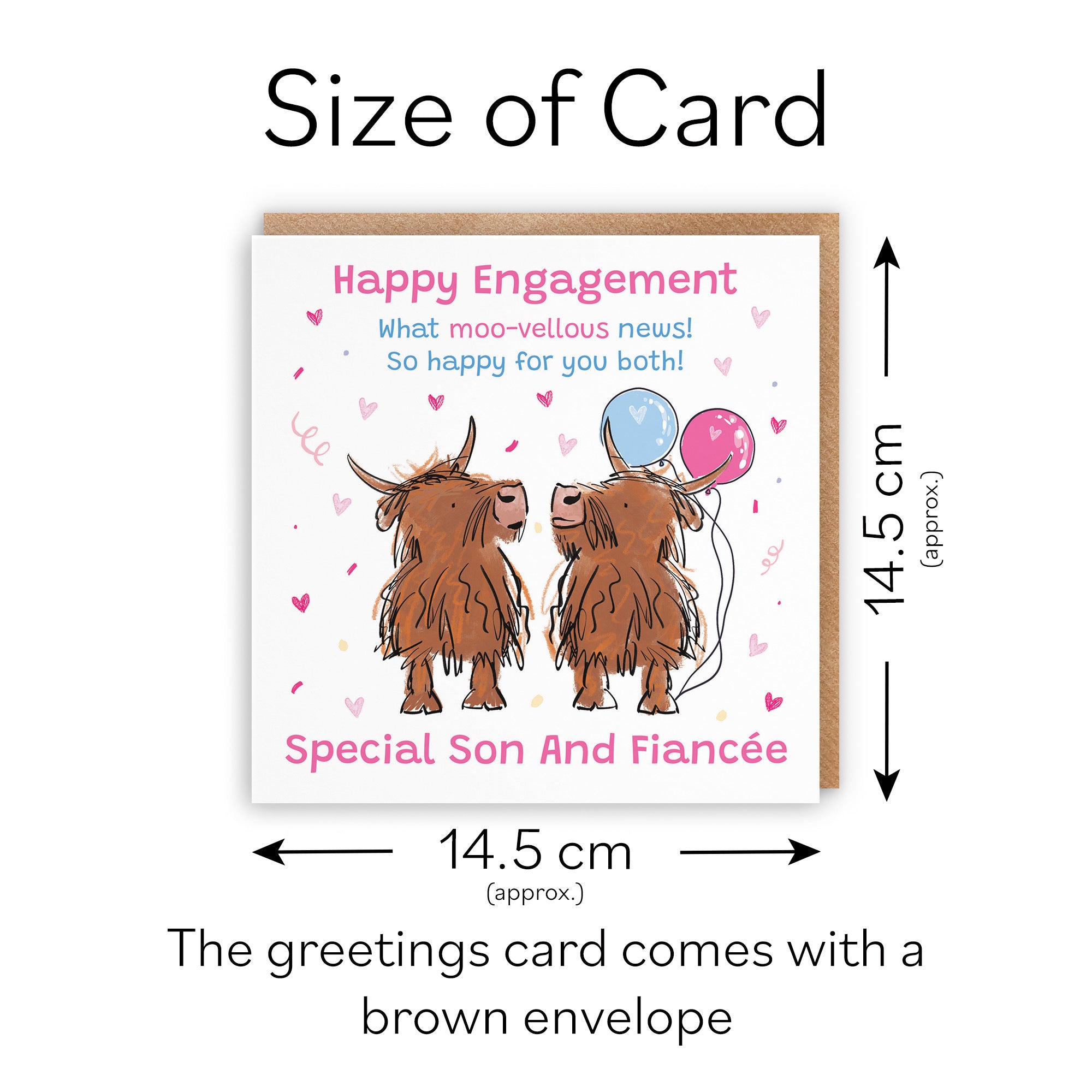 Son And Fiancée Engagement Card Highland Cows Animal Party - Default Title (RM00786)
