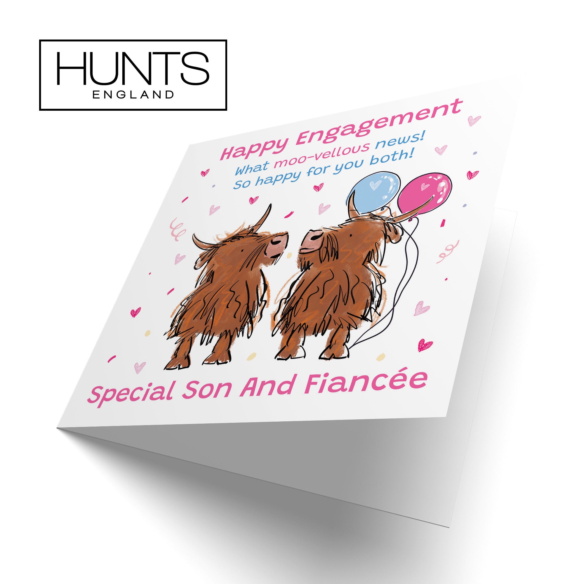 Son And Fiancée Engagement Card Highland Cows Animal Party - Default Title (RM00786)