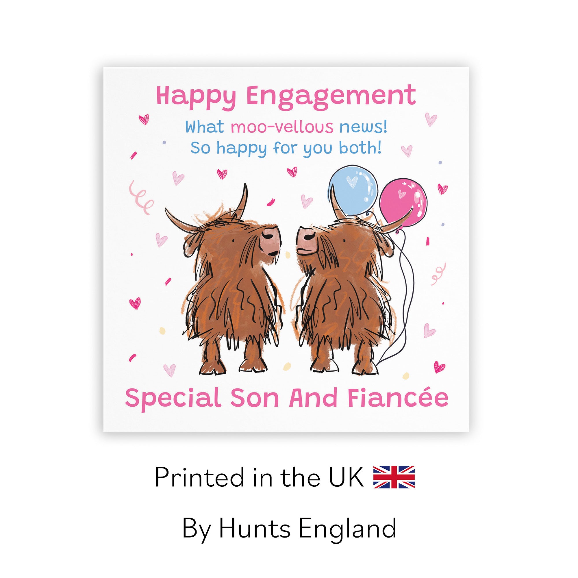 Son And Fiancée Engagement Card Highland Cows Animal Party - Default Title (RM00786)