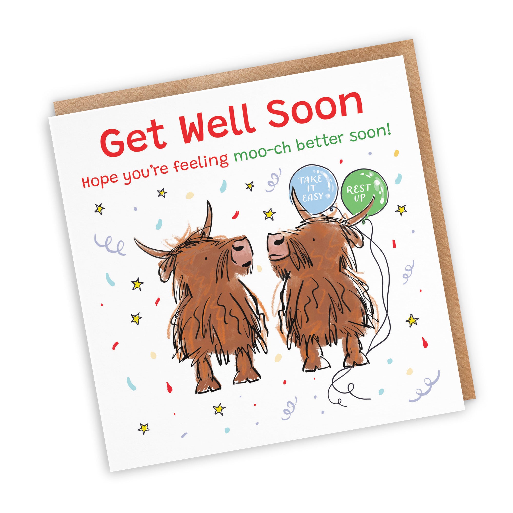 Get Well Card Highland Cows Animal Party - Default Title (RM00788)