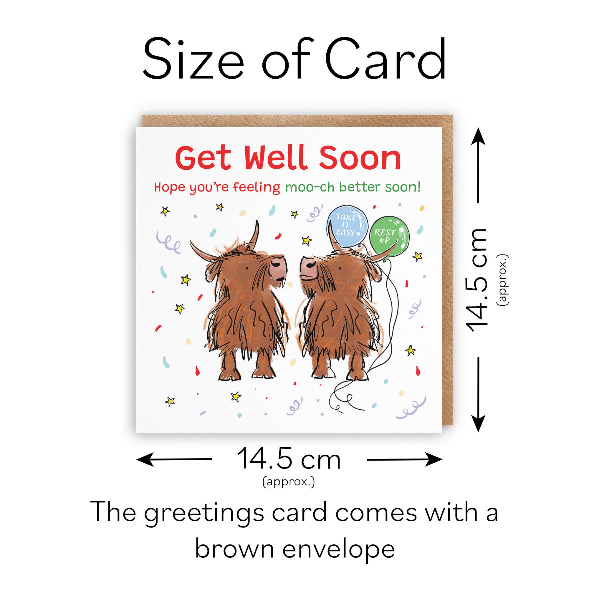 Get Well Card Highland Cows Animal Party - Default Title (RM00788)