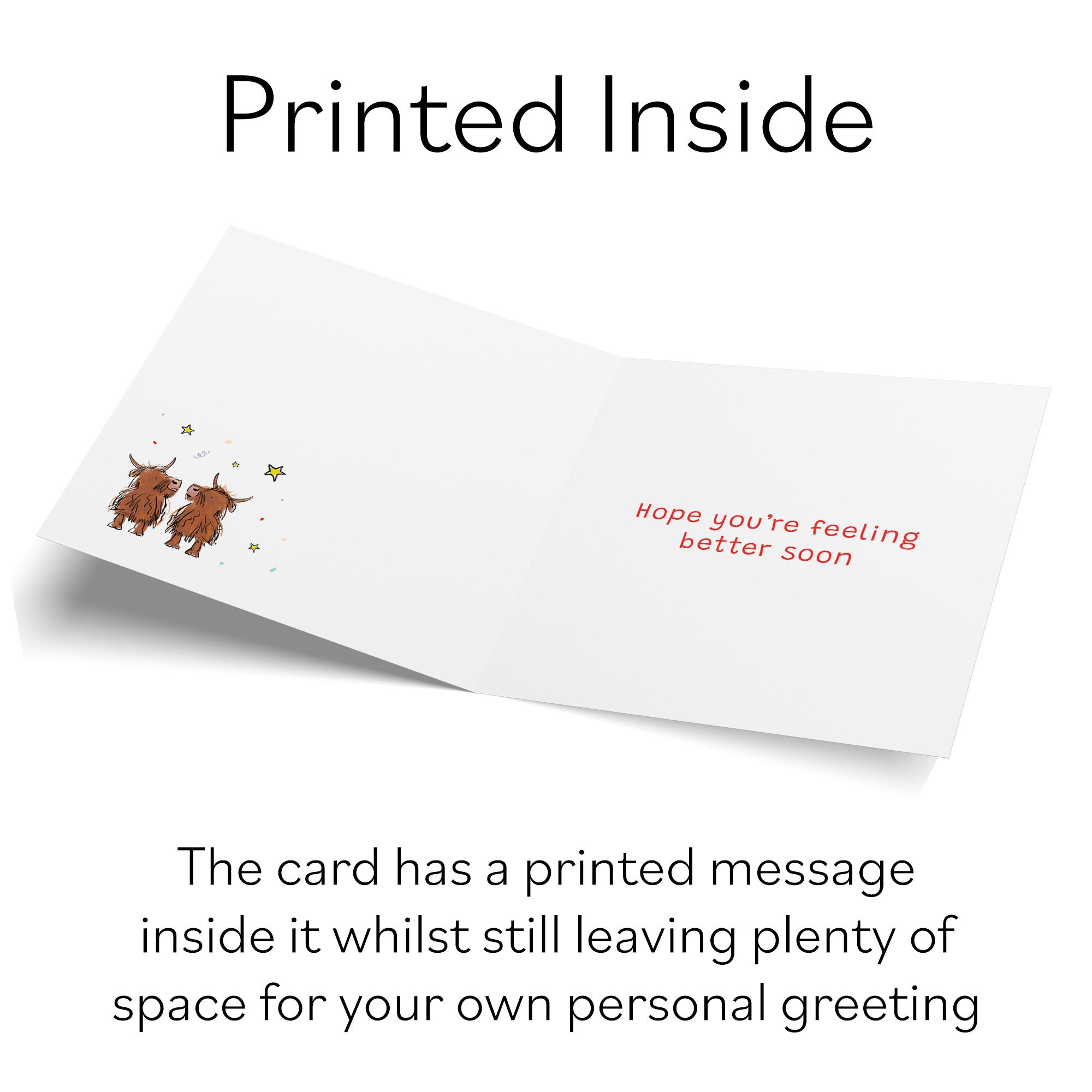 Get Well Card Highland Cows Animal Party - Default Title (RM00788)